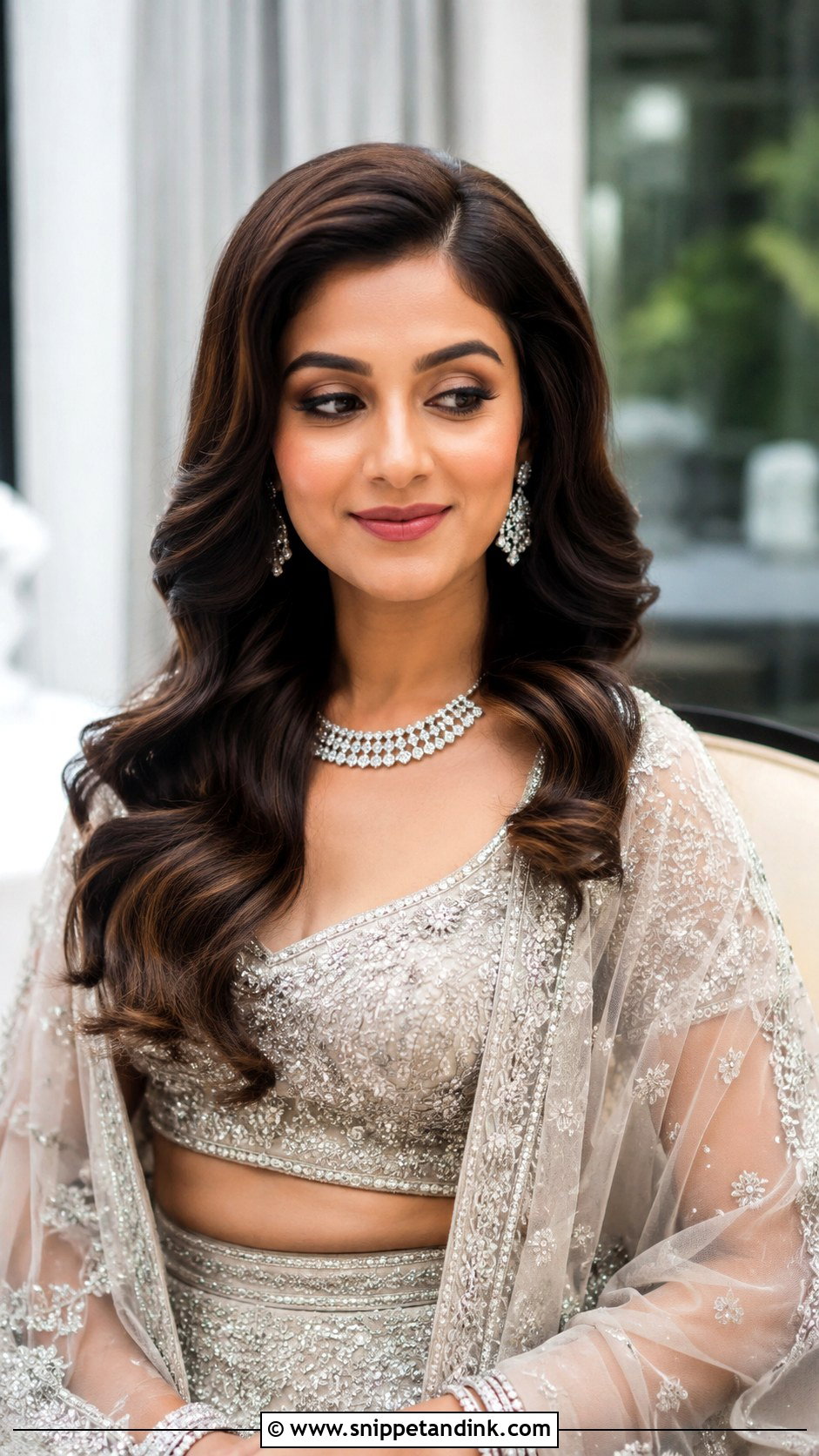 Reception Bridal Waves - Snippet and Ink - 15 North Indian Bride Hairstyle Ideas