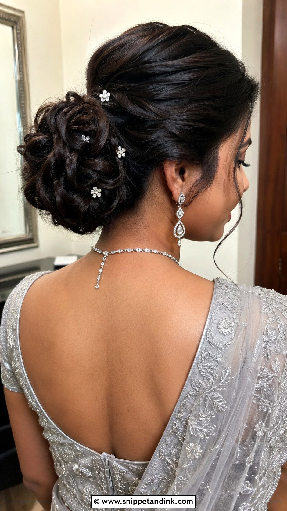 Reception Bun For Medium Hair - Snippet and Ink - 20 Indian Wedding Hair Buns for Medium Hair