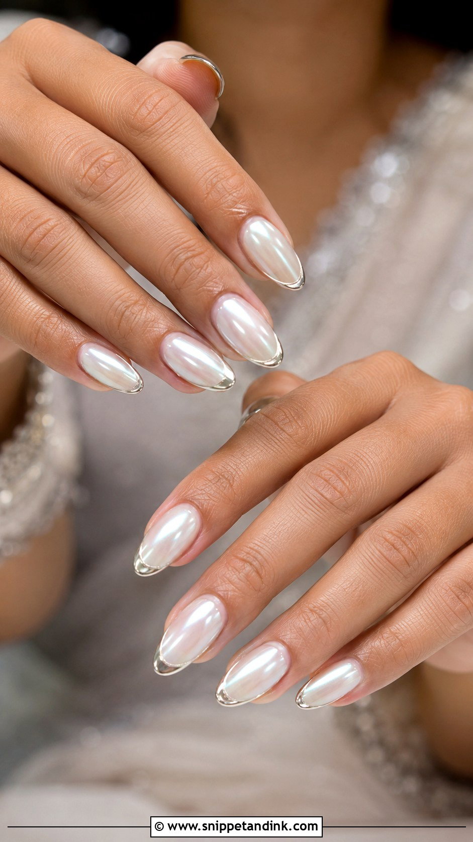 Reception Chrome Desi Wedding Nails - Snippet and Ink - 30 Desi Wedding Nails