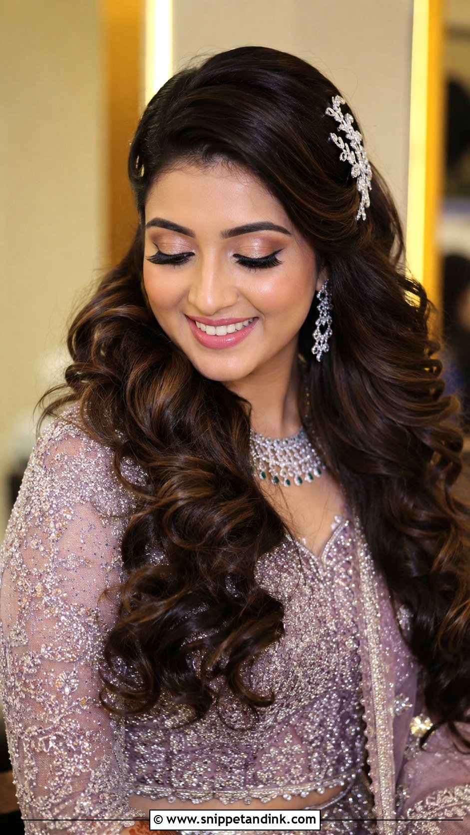 Reception Curls Hairstyle For Indian Wedding - Snippet and Ink - 20 Curls Hairstyles Indian Wedding