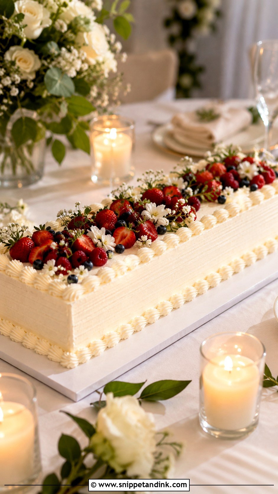 Rectangular Wedding Cake - Snippet and Ink - 20 Gorgeous Wedding Cake Ideas