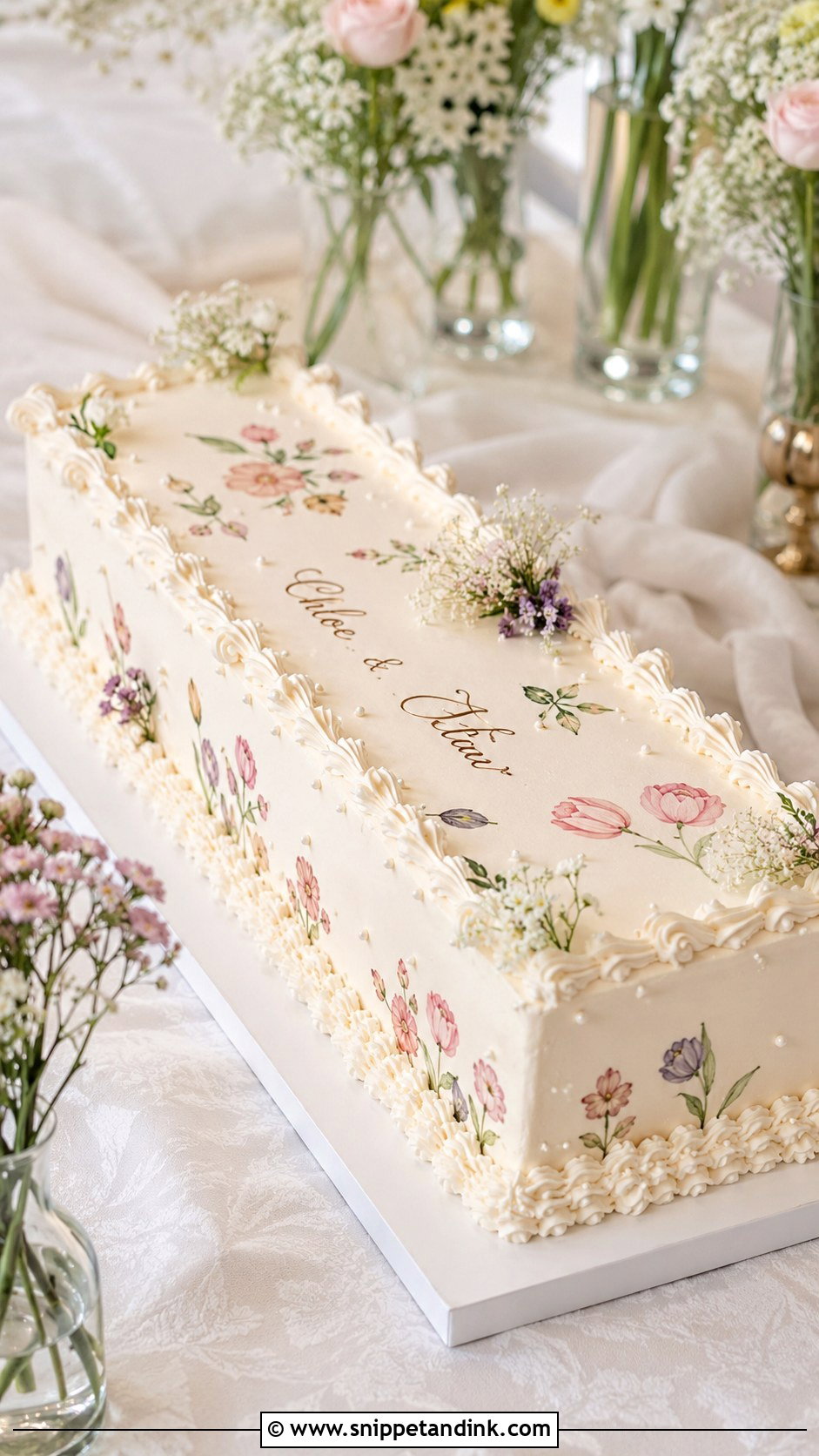 Rectangular Wedding Cake - Snippet and Ink - 20 Pretty Cakes for Wedding