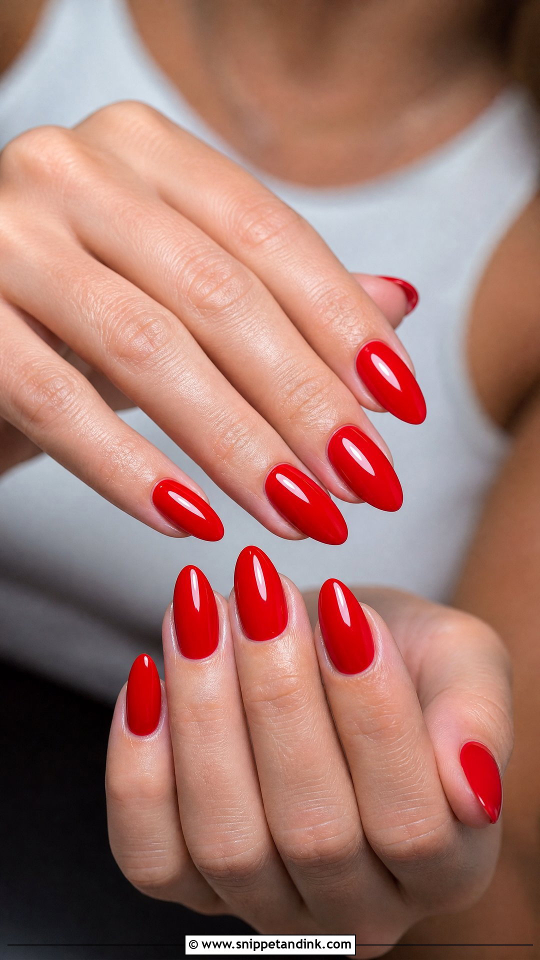 Red Almond Bridal Nails - Snippet and Ink - 25 Red Bridal Wedding Nails