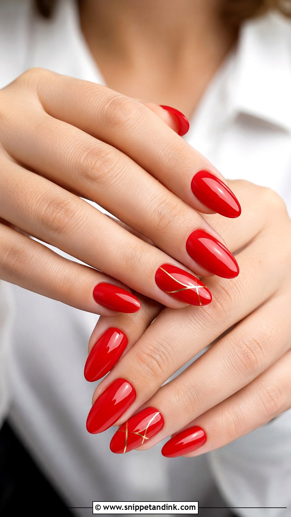 Red Almond Wedding Nails - Snippet and Ink - 20 Classy Red Wedding Nail Art Designs