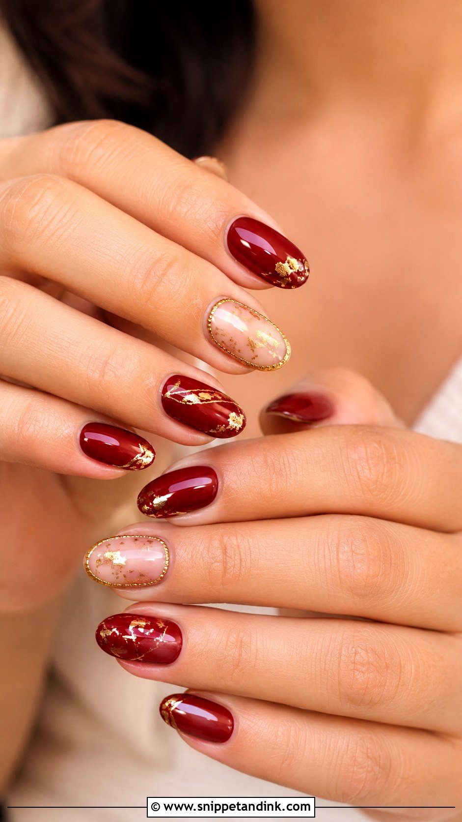 Red And Gold Bridesmaid Nails - Snippet and Ink - 20 Indian Wedding Nails Bridesmaid