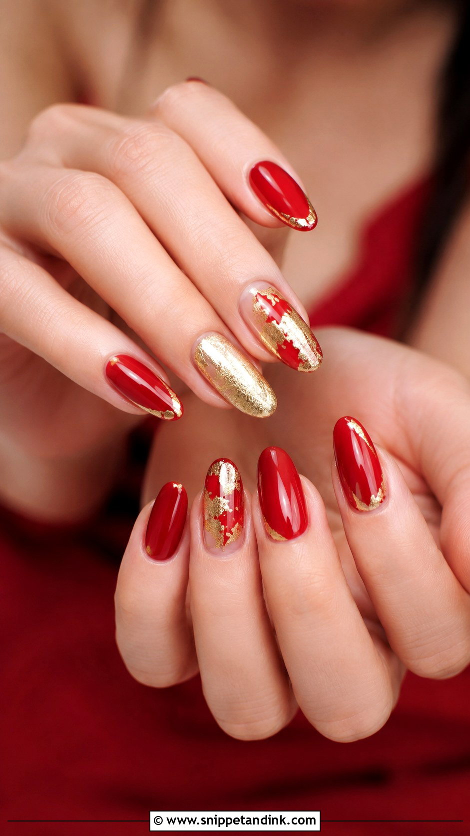 Red And Gold Chinese Wedding Nails - Snippet and Ink - 20 Chinese Wedding Nails