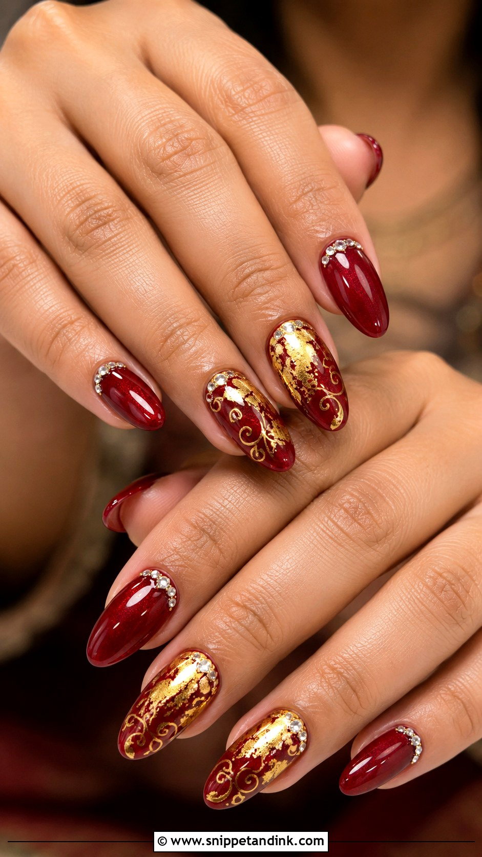 Red And Gold Desi Wedding Nails - Snippet and Ink - 30 Desi Wedding Nails