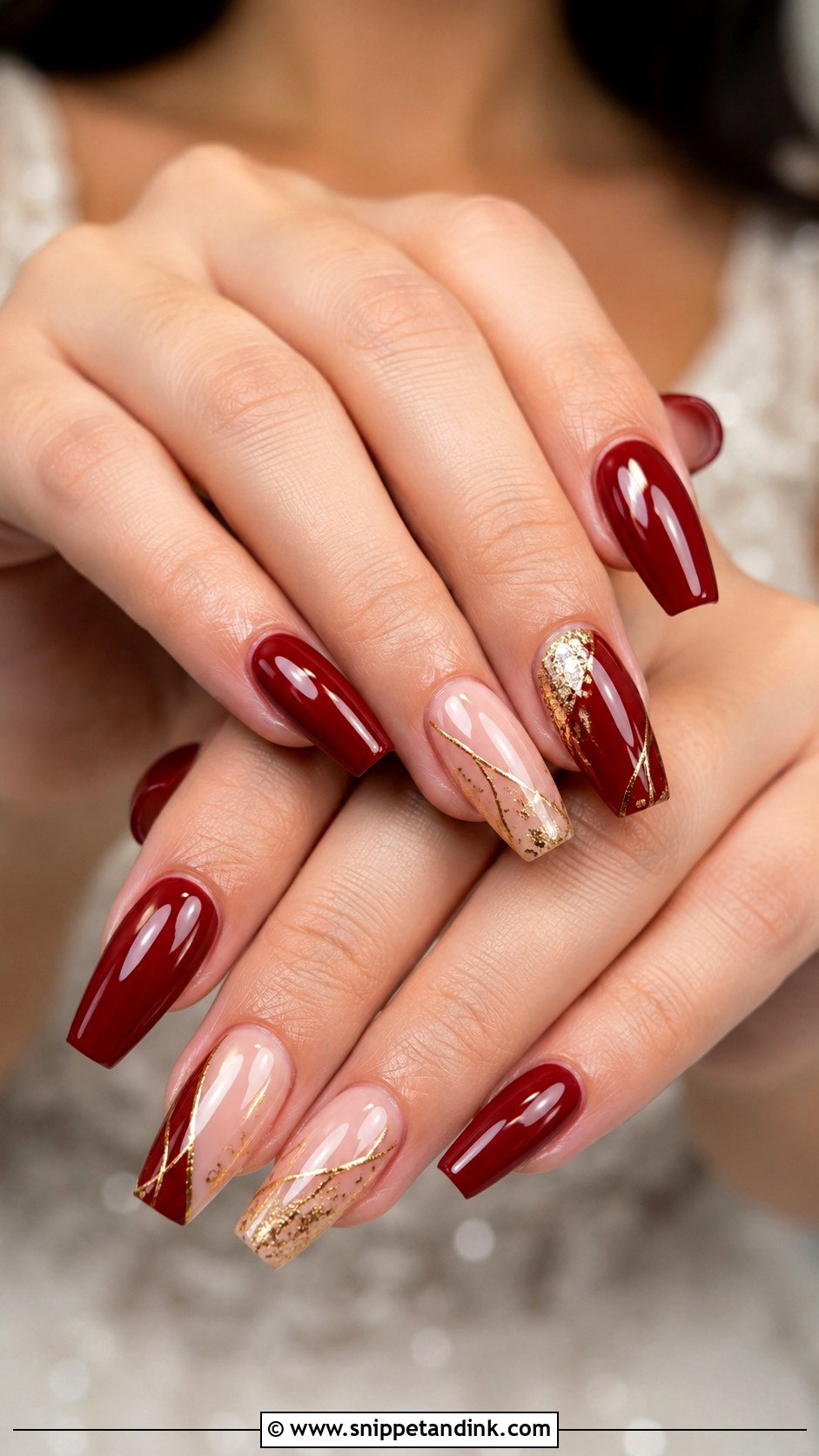 Red And Gold Wedding Nails - Snippet and Ink - 20 Red Wedding Nails for Bride