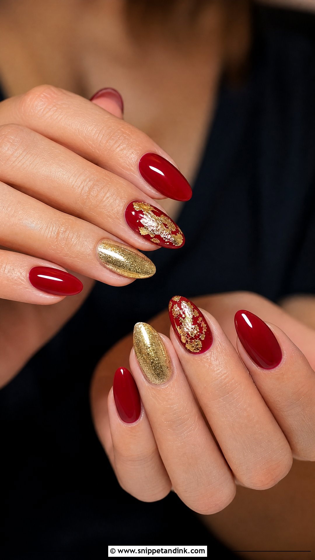 Red And Gold Wedding Nails - Snippet and Ink - 25 Red Wedding Nails