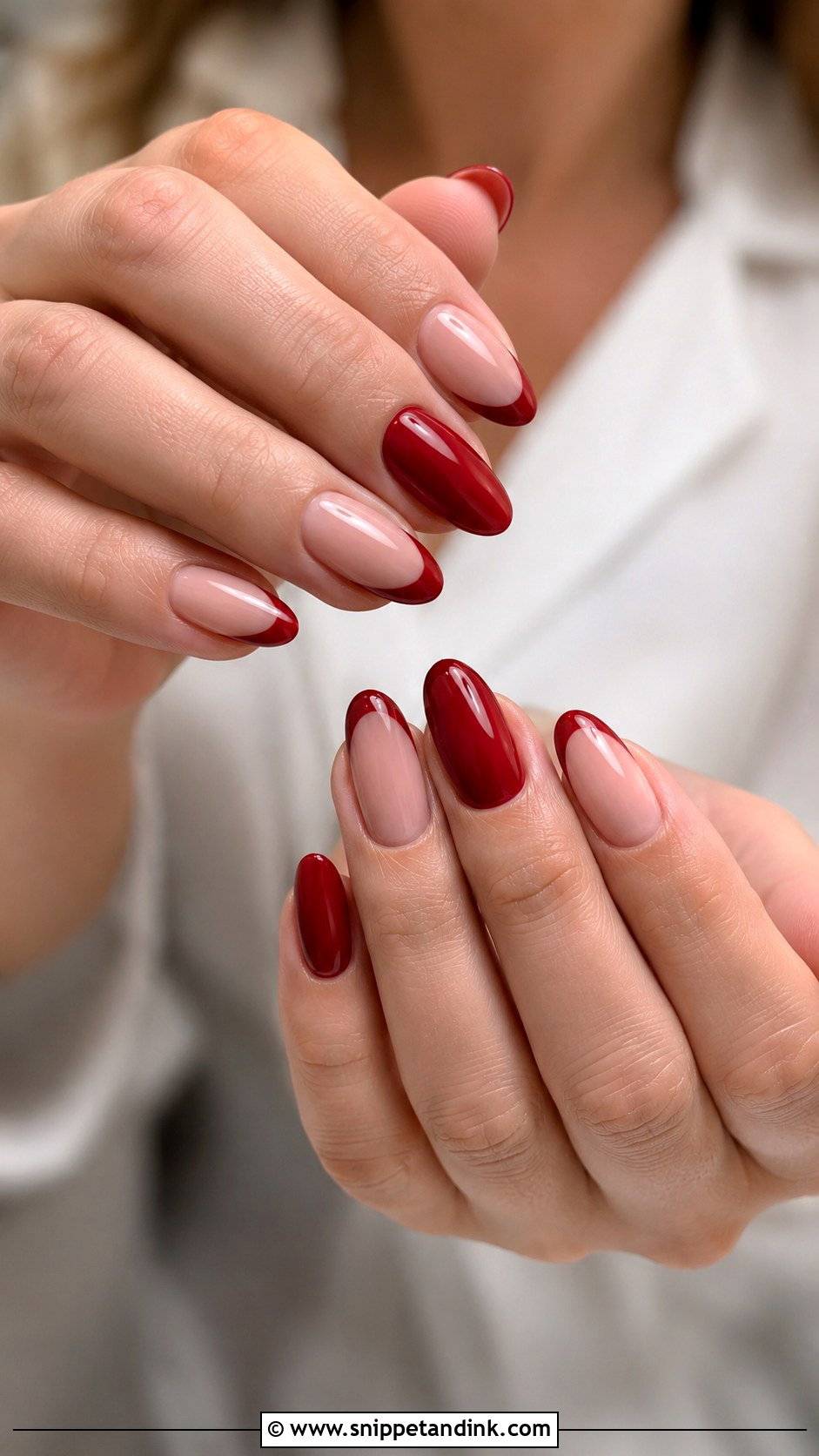 Red And Nude Wedding Nails - Snippet and Ink - 20 Classy Red Wedding Nail Art Designs