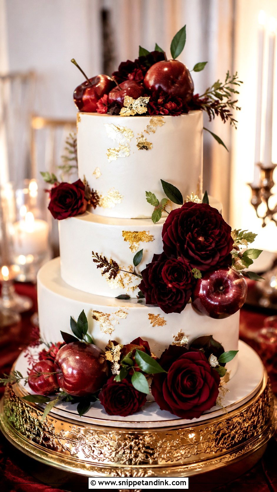 Red Apple Wedding Cake - Snippet and Ink - 20 Apple Wedding Cake Ideas