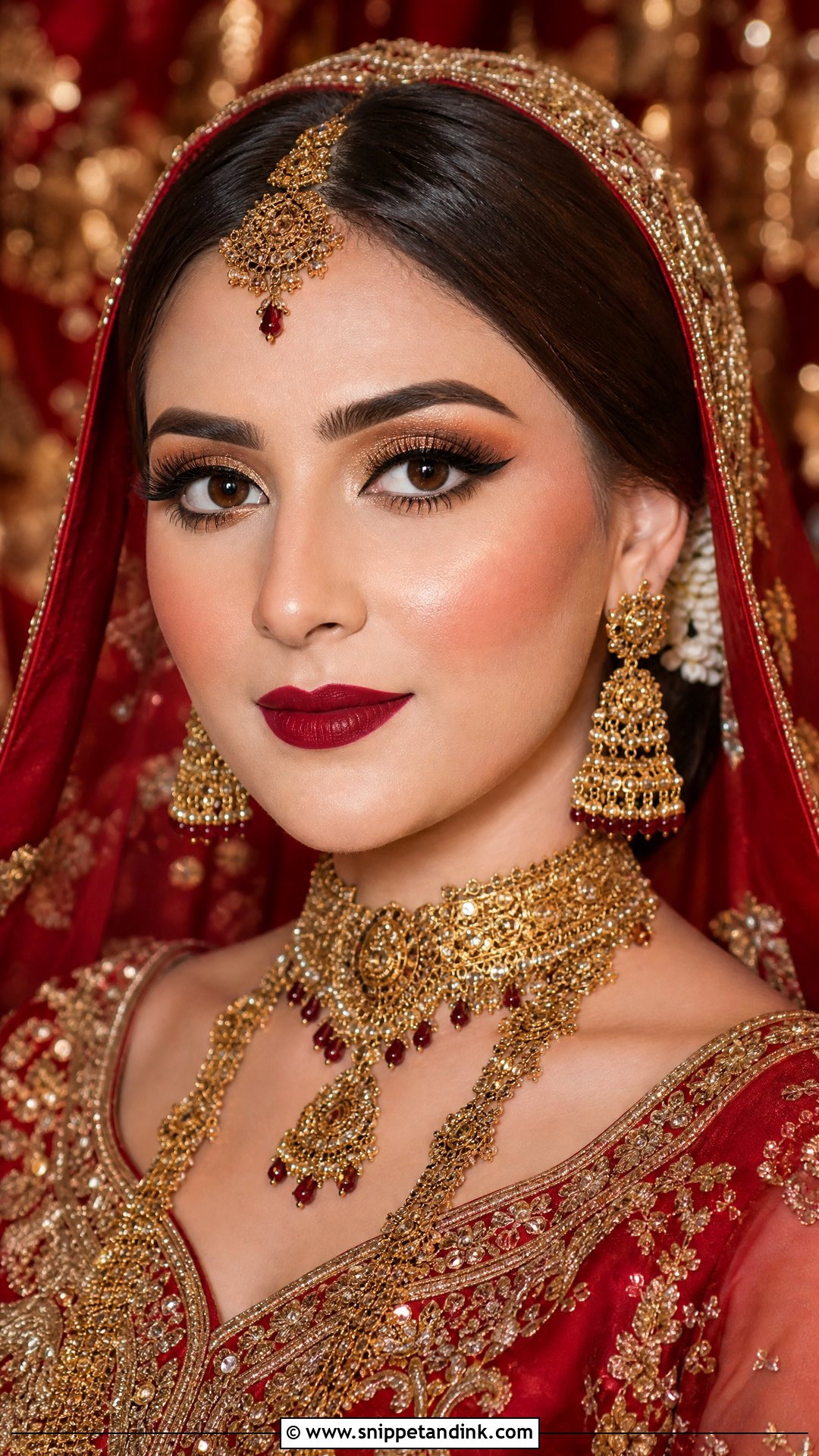 Red Barat Pakistani Bridal Makeup - Snippet and Ink - 35 Pakistani Bridal Makeup Ideas
