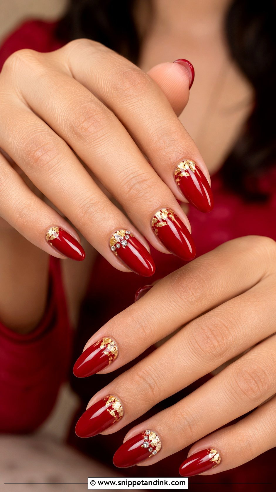 Red Bridal Engagement Nails - Snippet and Ink - 20 Indian Nail Art for Engagement Brides Ideas