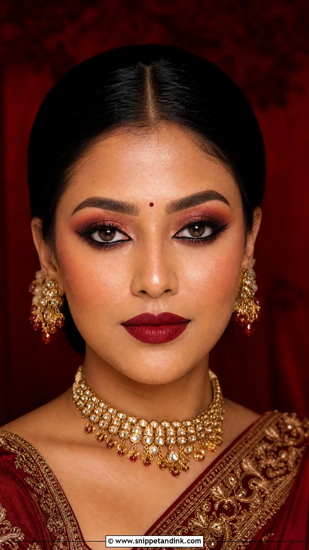 Red Bridal Eye Makeup - Snippet and Ink - 25 Indian Bridal Eye Makeup Ideas