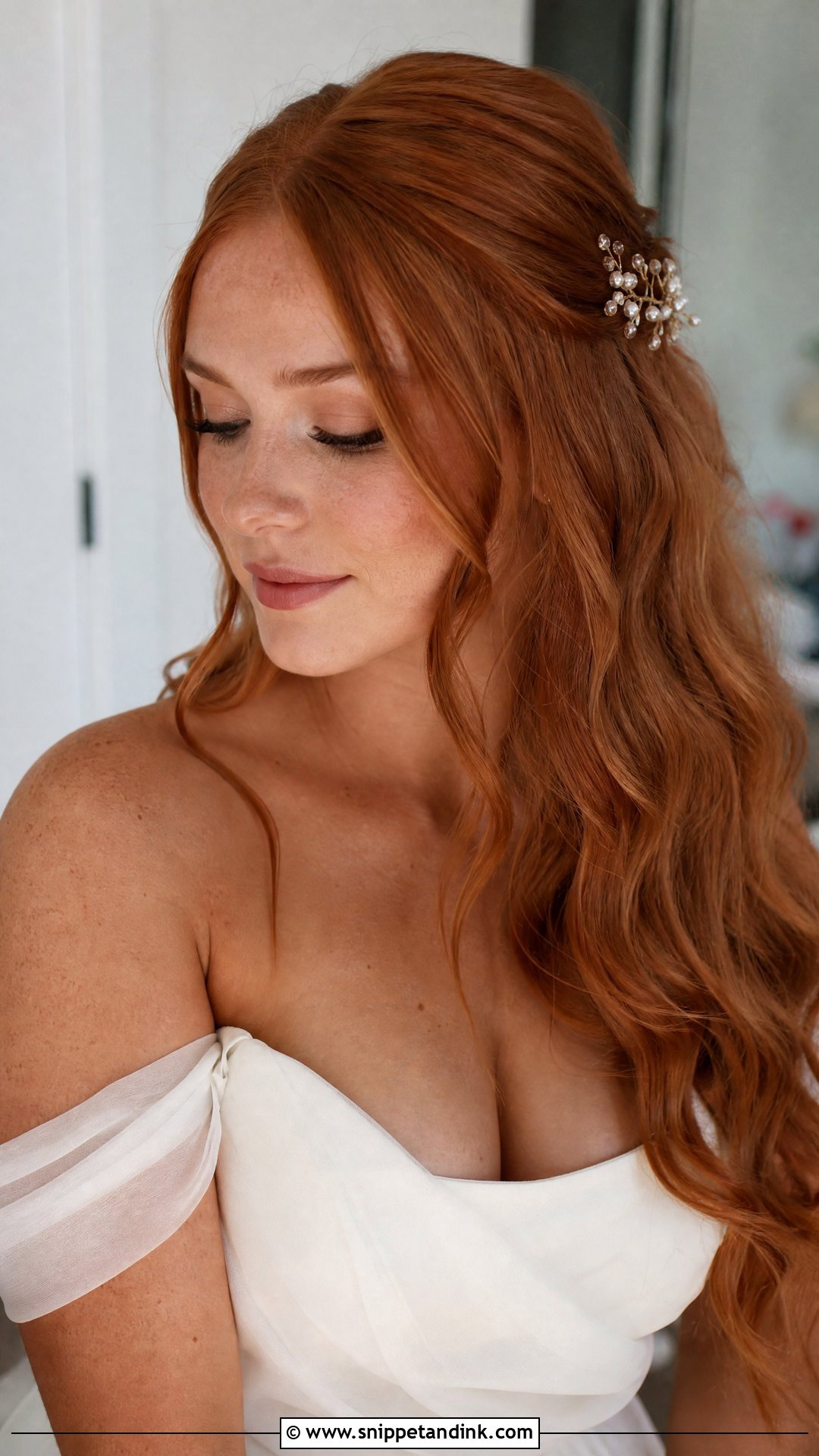 Red Bridal Hair With Loose Waves - Snippet and Ink - 20 Red Bridal Hair Ideas