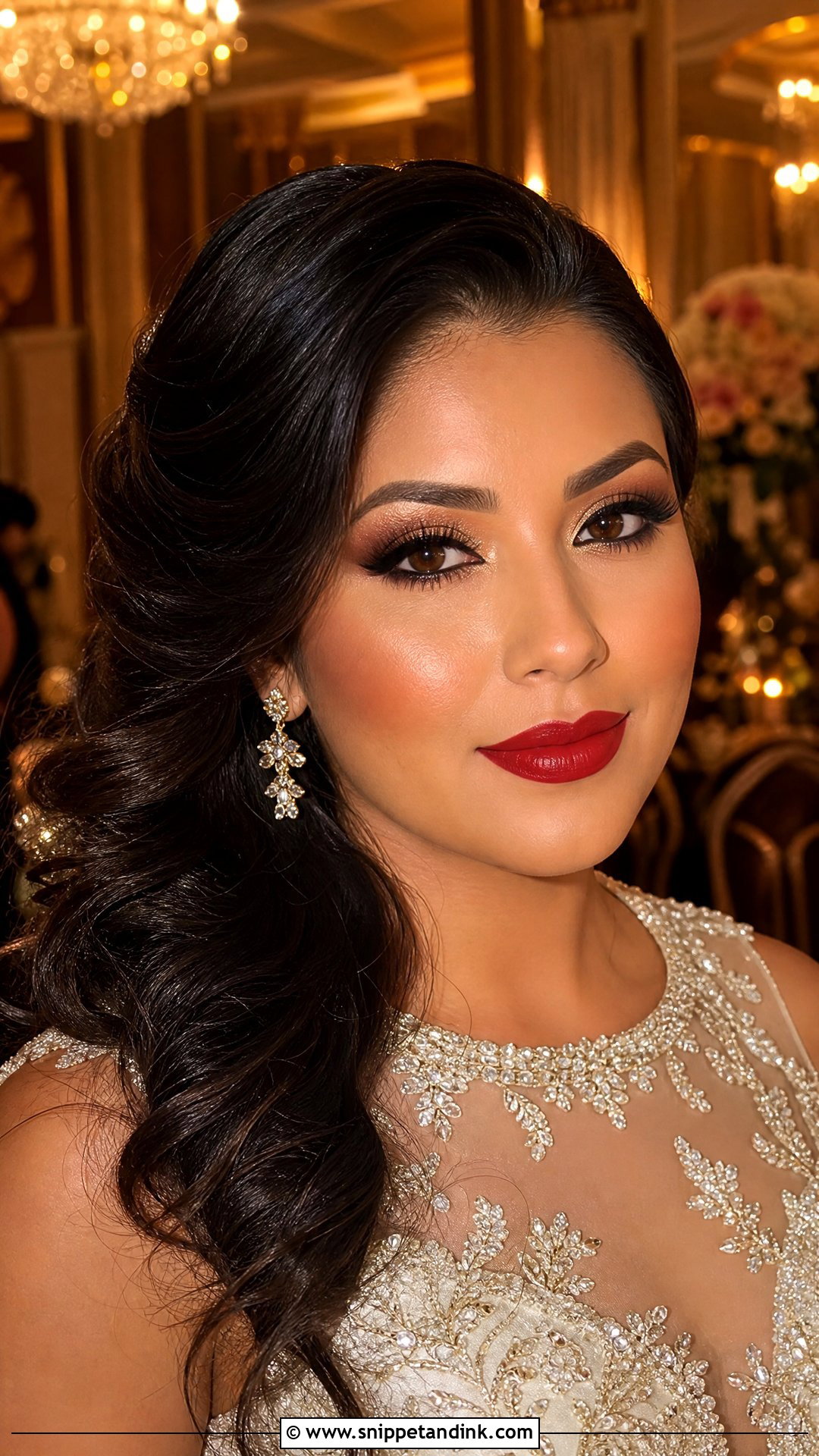 Red Bridal Makeup For Glam Bride - Snippet and Ink - 20 Red Bridal Makeup Ideas
