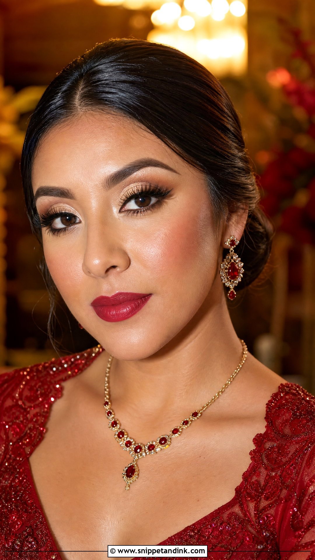 Red Bridal Makeup For Red Dress - Snippet and Ink - 20 Red Bridal Makeup Ideas