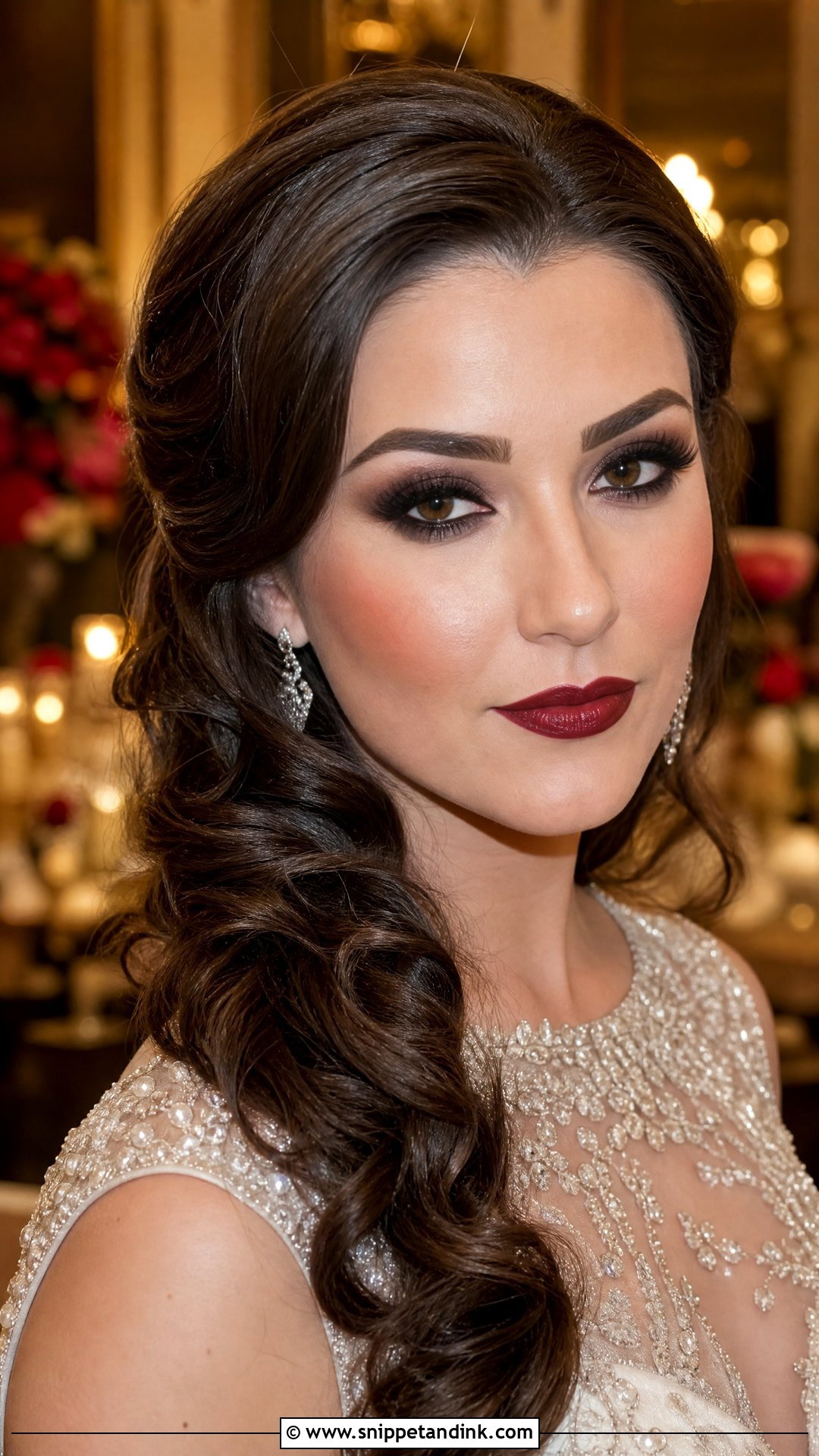 Red Bridal Makeup With Smokey Eyes - Snippet and Ink - 20 Red Bridal Makeup Ideas