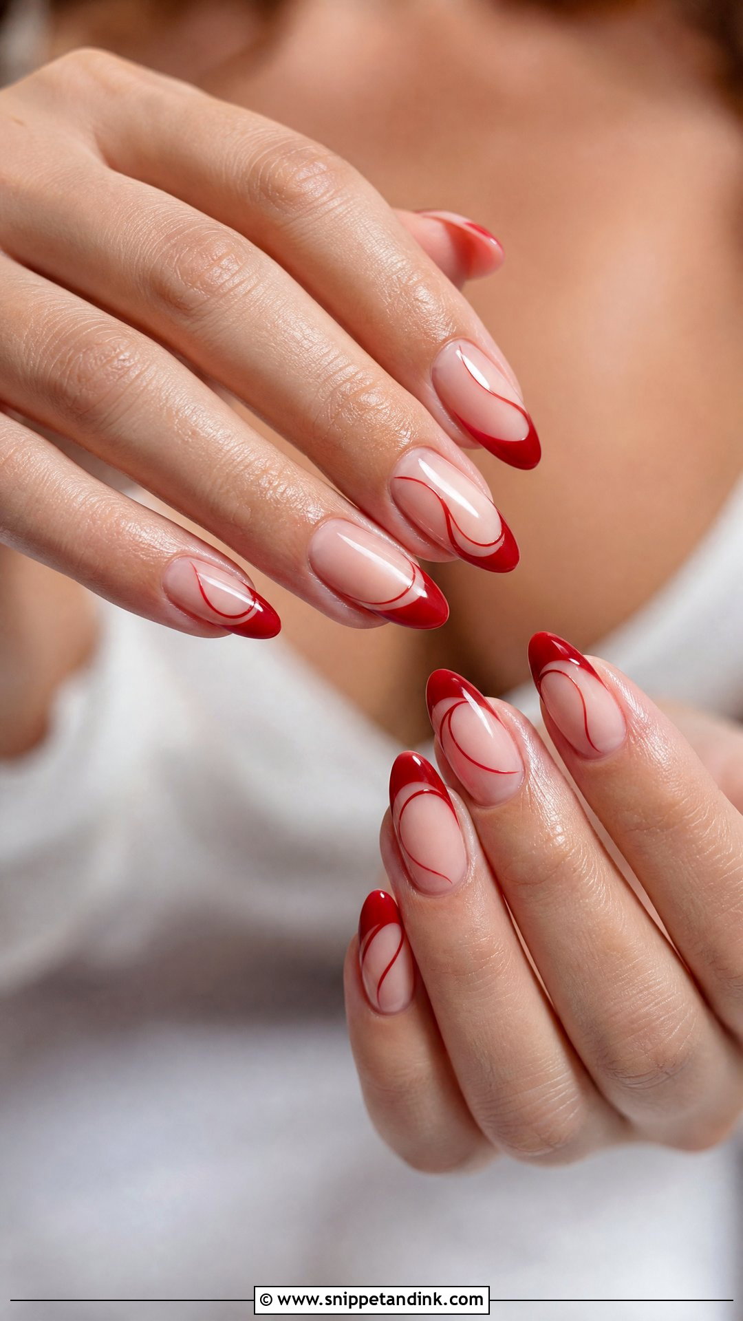 Red Bridal Nails With Nude Base - Snippet and Ink - 25 Red Bridal Wedding Nails