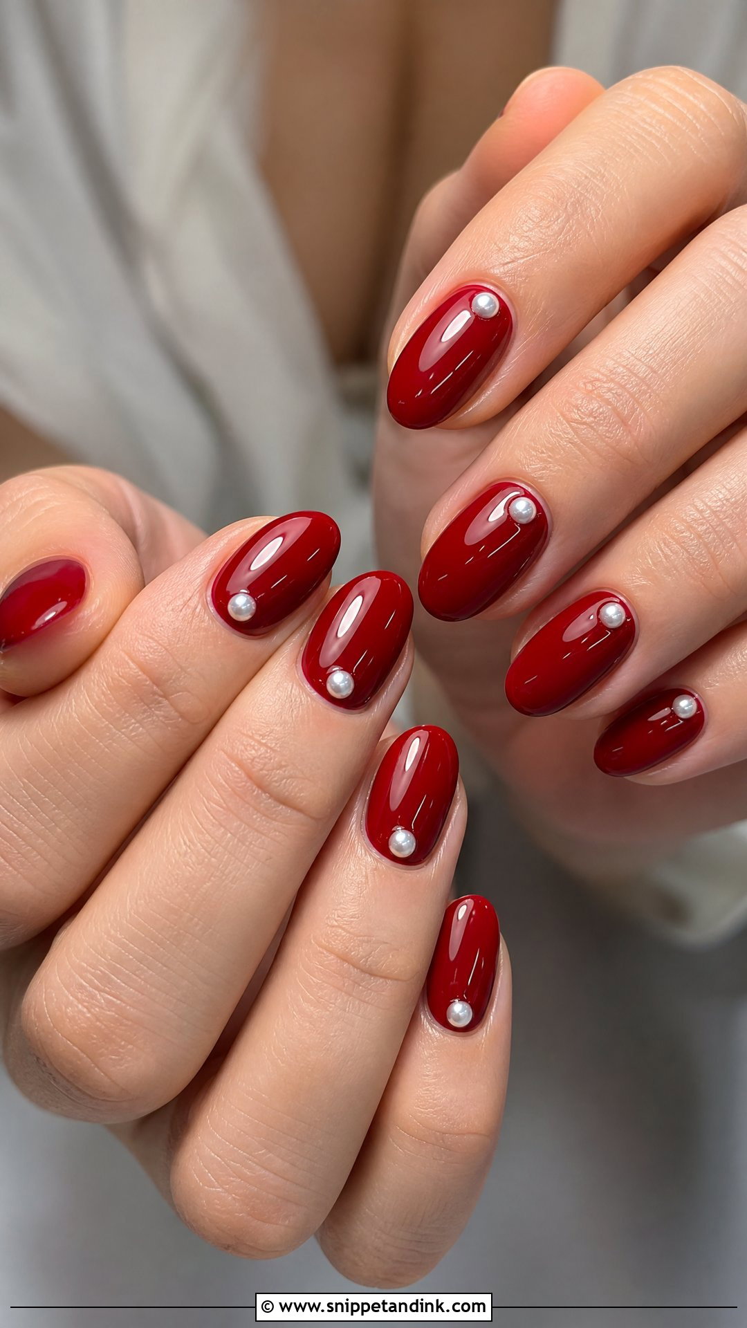 Red Bridal Nails With Pearls - Snippet and Ink - 25 Red Bridal Wedding Nails