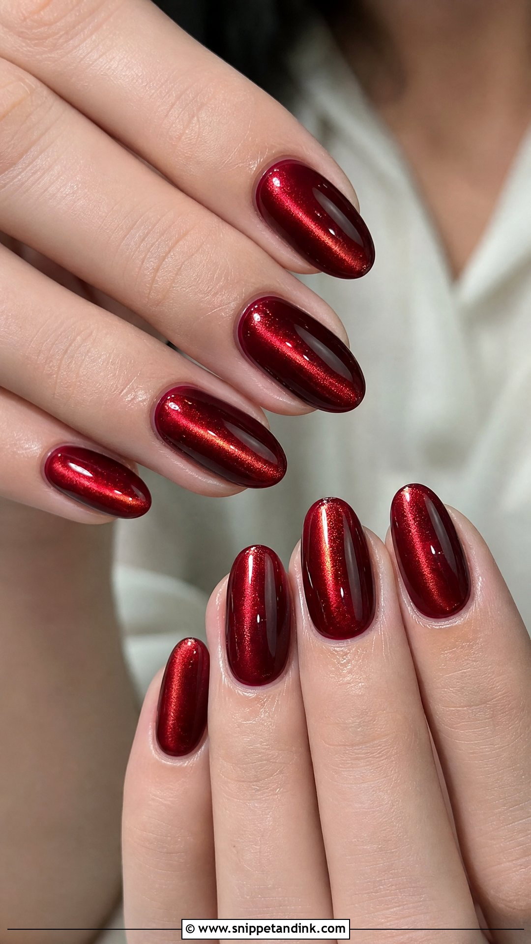 Red Cat Eye Bridal Nails - Snippet and Ink - 25 Red Bridal Nails