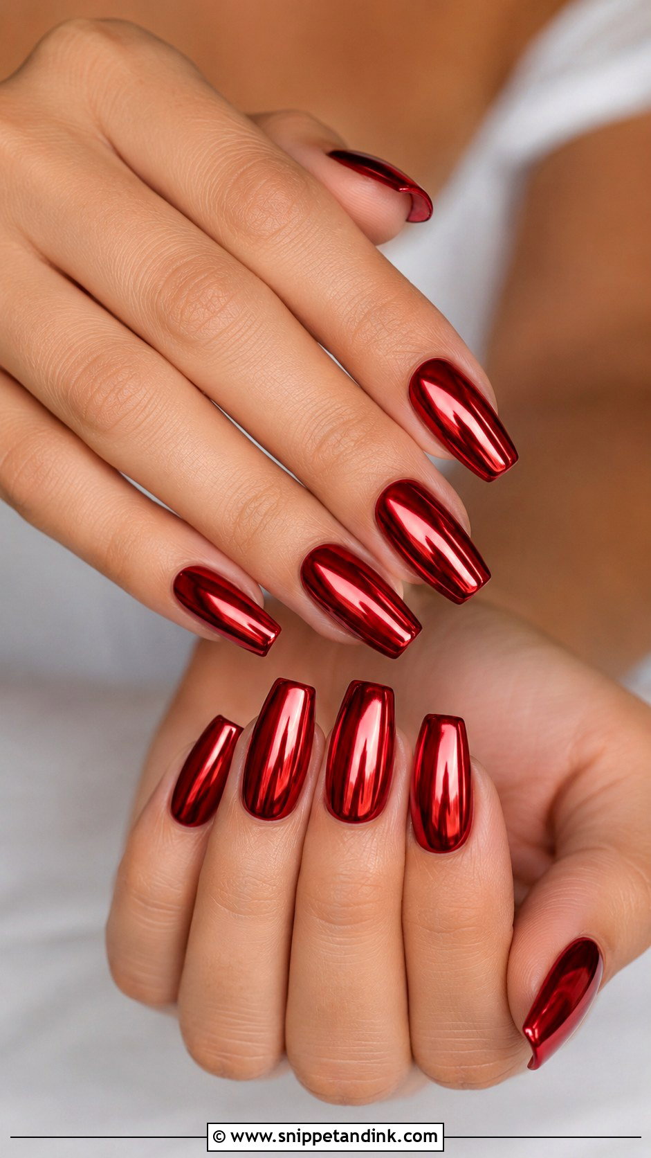 Red Chrome Bridal Nails - Snippet and Ink - 20 Red Bridal Nail Art Ideas
