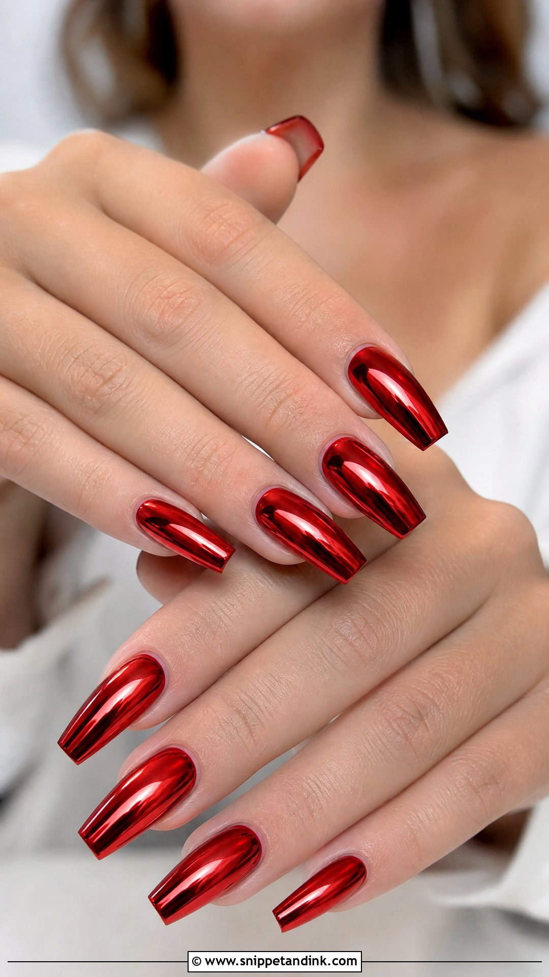 Red Chrome Wedding Nails - Snippet and Ink - 25 Elegant Red Wedding Nail Art Ideas