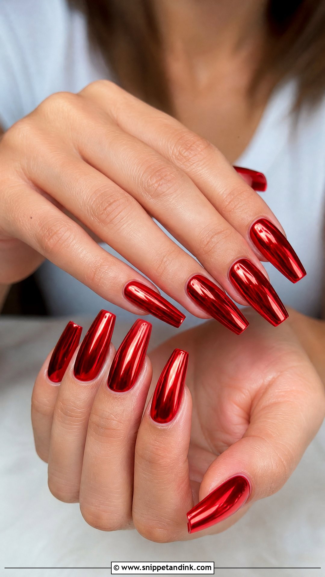 Red Chrome Wedding Nails - Snippet and Ink - 25 Red Wedding Nails