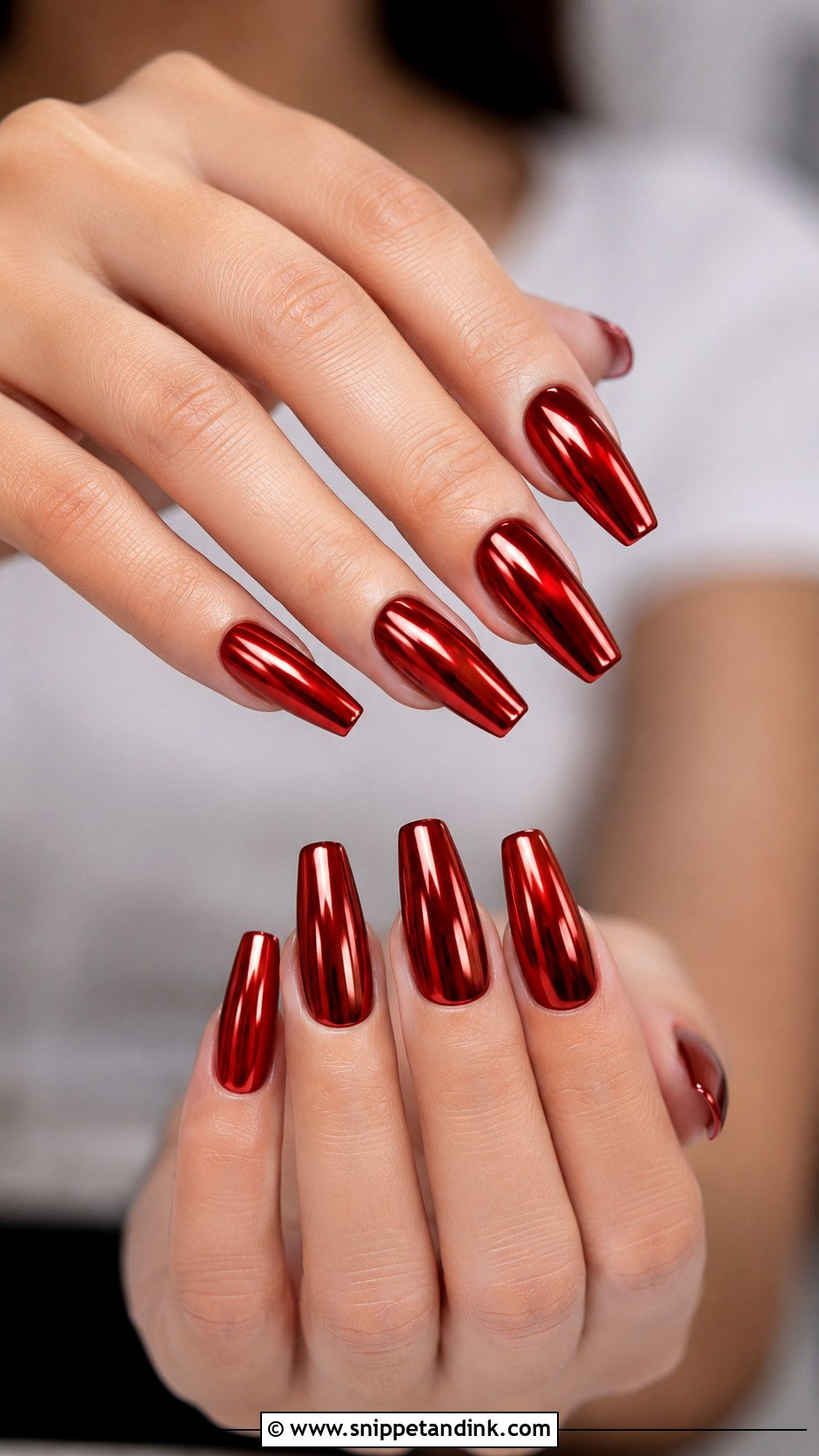 Red Chrome Wedding Nails - Snippet and Ink - 20 Classy Red Wedding Nail Art Designs