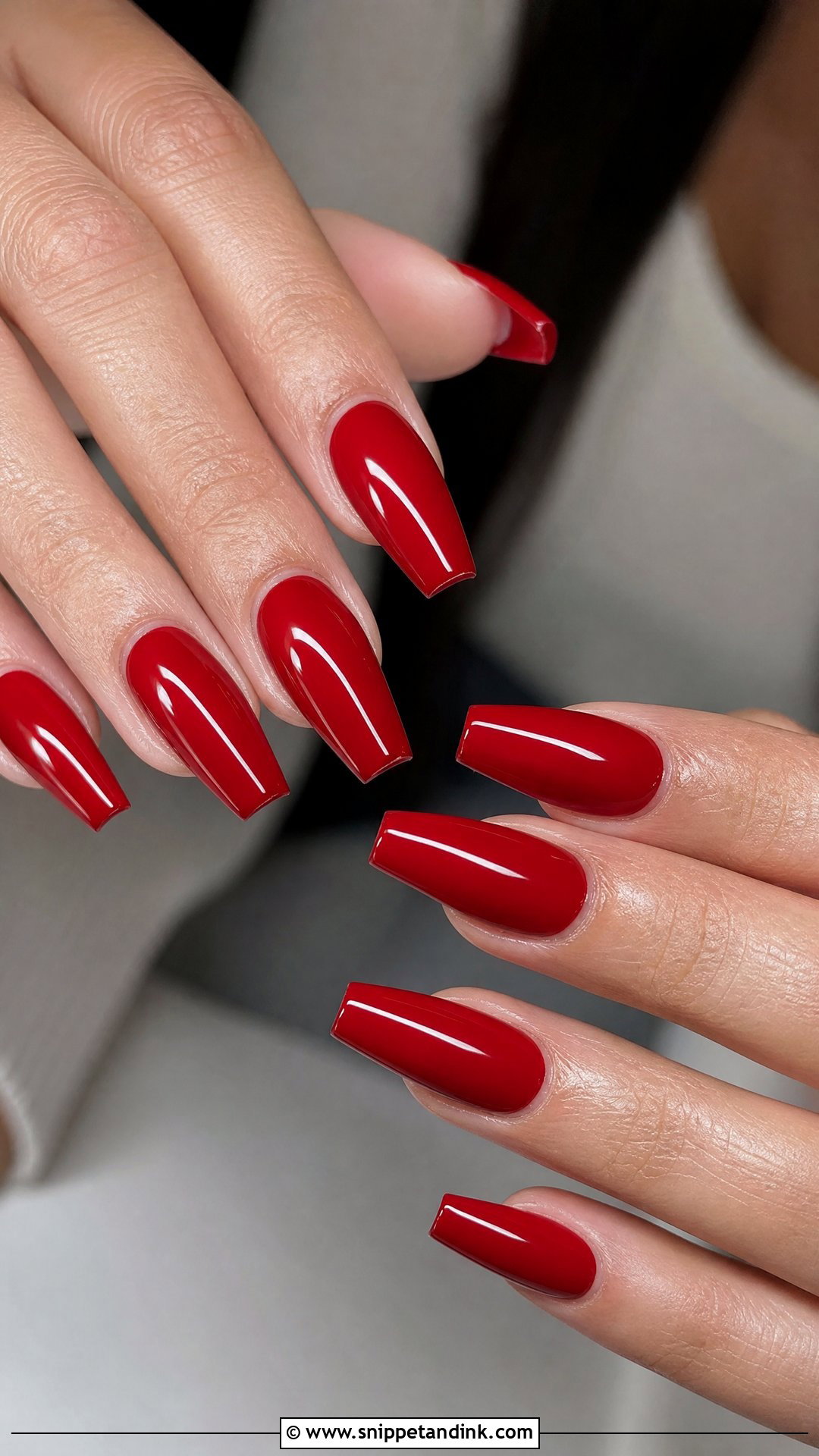 Red Coffin Bridal Nails - Snippet and Ink - 25 Red Bridal Nails