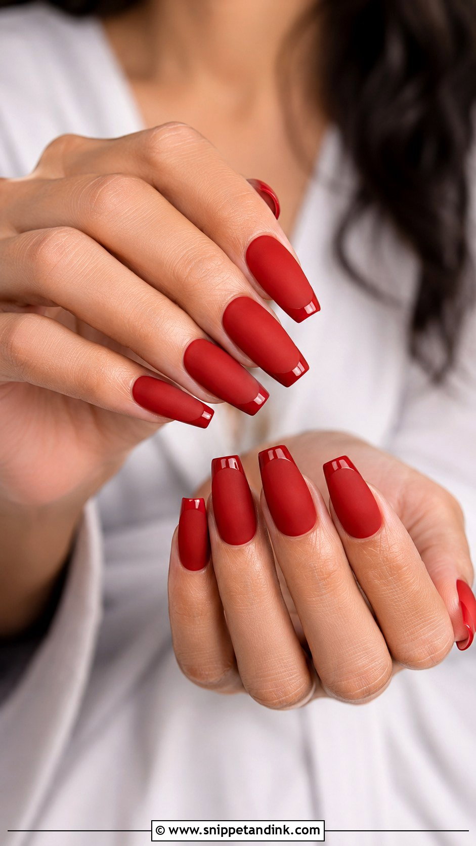 Red Coffin Bridal Nails - Snippet and Ink - 20 Red Bridal Nail Art Ideas