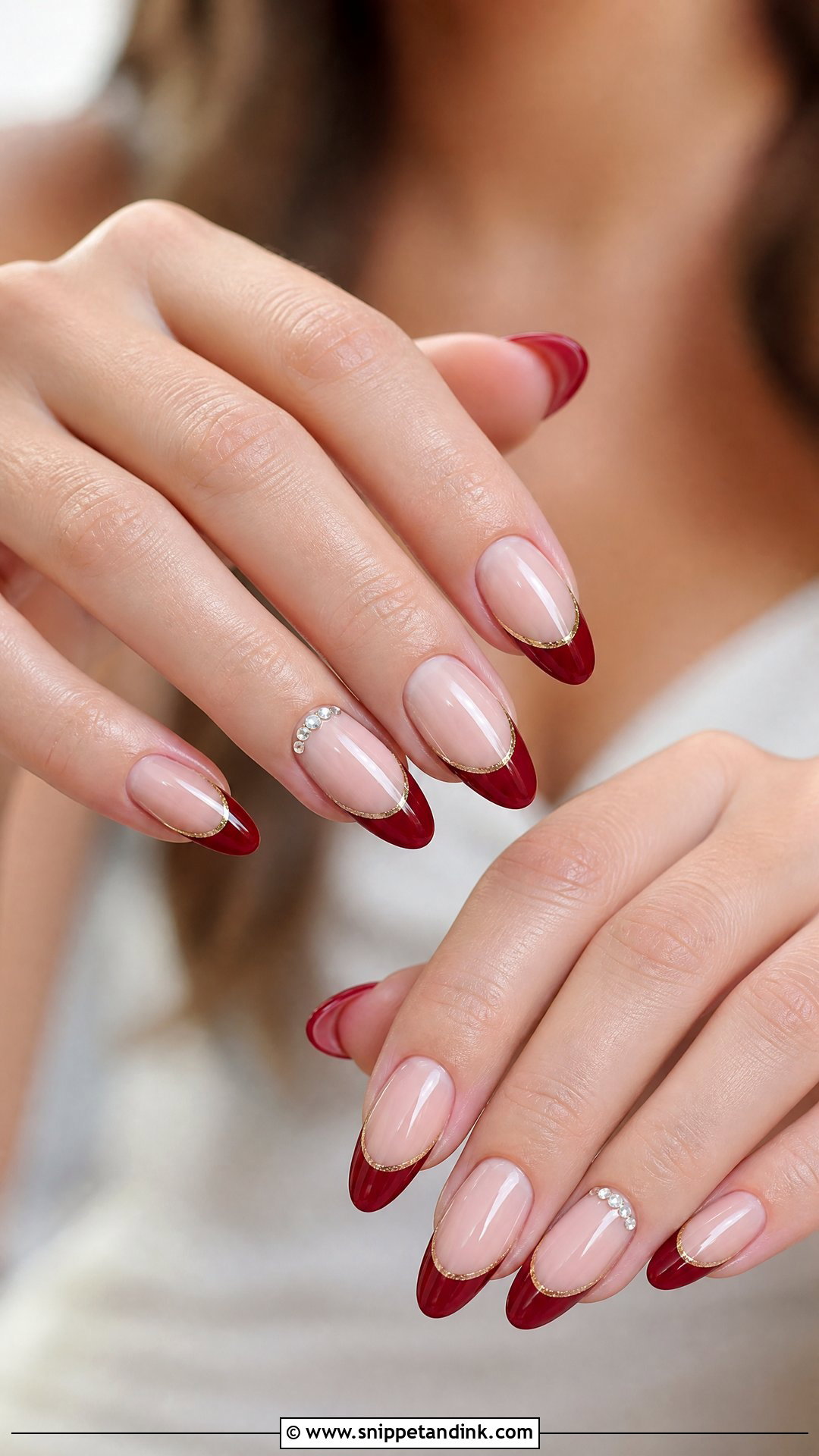 Red French Tip Bridal Nails - Snippet and Ink - 25 Indian Red Bridal Nail Art Ideas