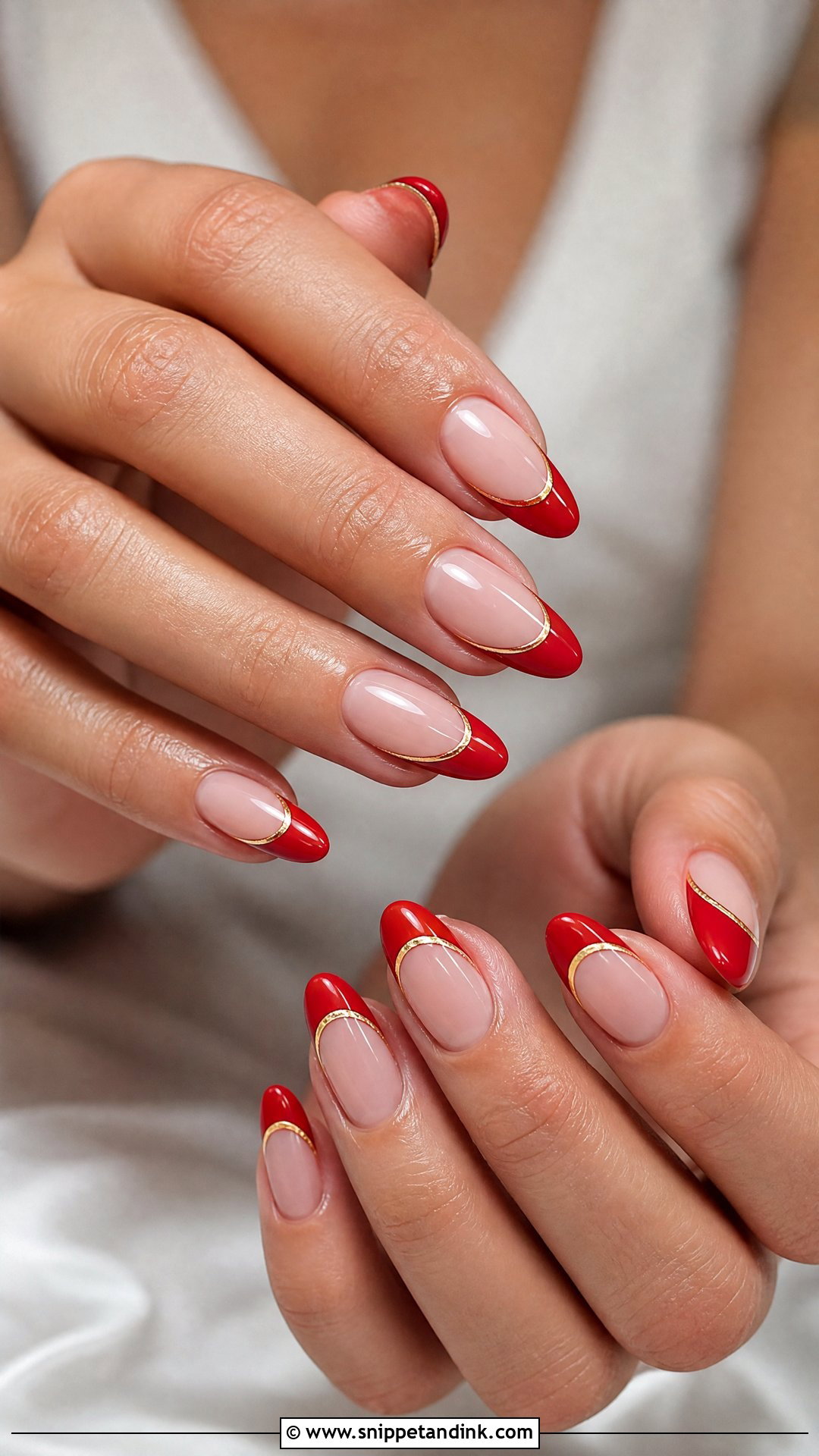 Red French Tip Bridal Nails - Snippet and Ink - 25 Nail Art for Wedding Indian Brides Ideas