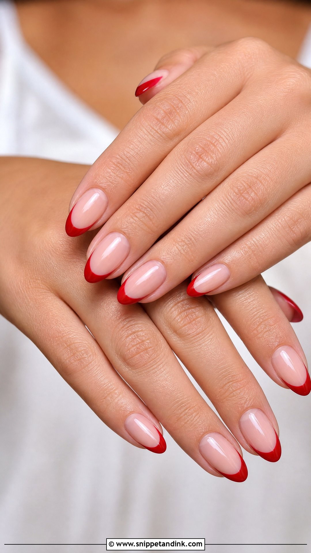 Red French Tip Bridal Nails - Snippet and Ink - 25 Red Bridal Nails