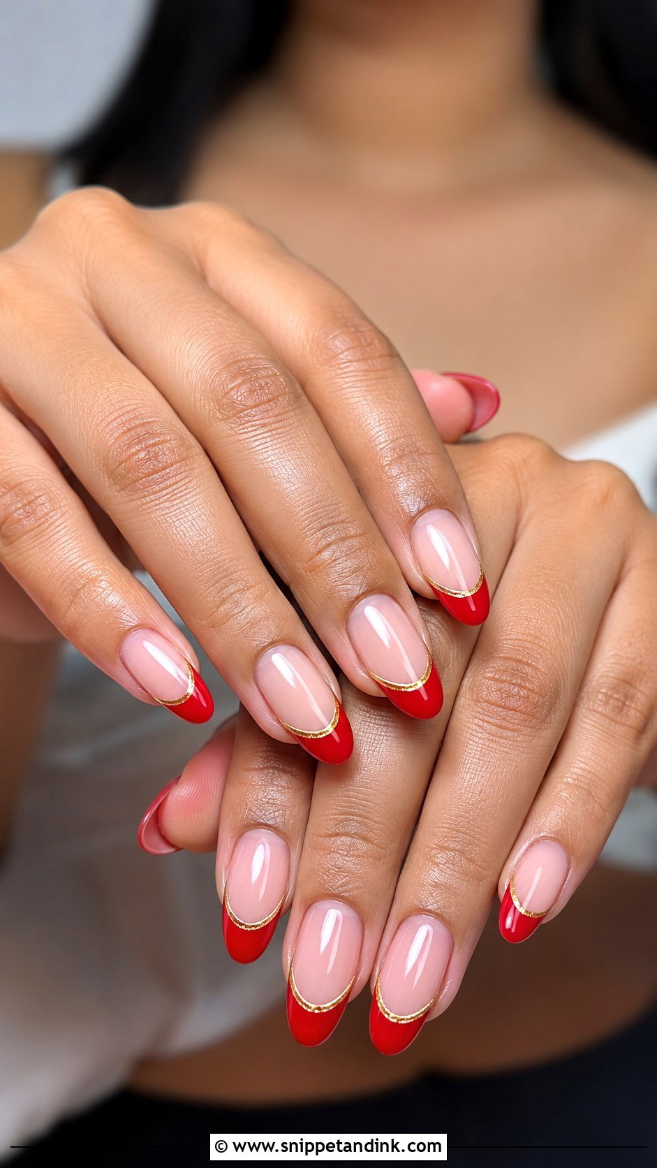 Red French Tip Bridal Nails - Snippet and Ink - 30 Bridal Nail Art Indian Ideas