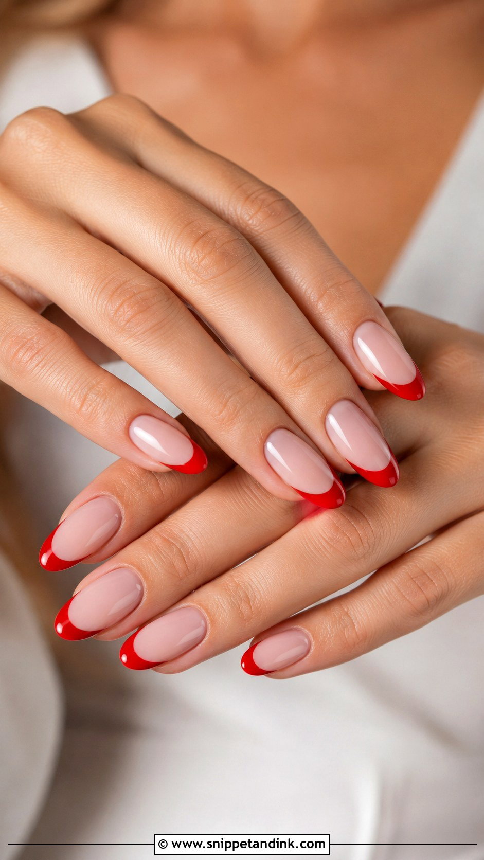 Red French Tip Bridal Nails - Snippet and Ink - 20 Red Bridal Nail Art Ideas