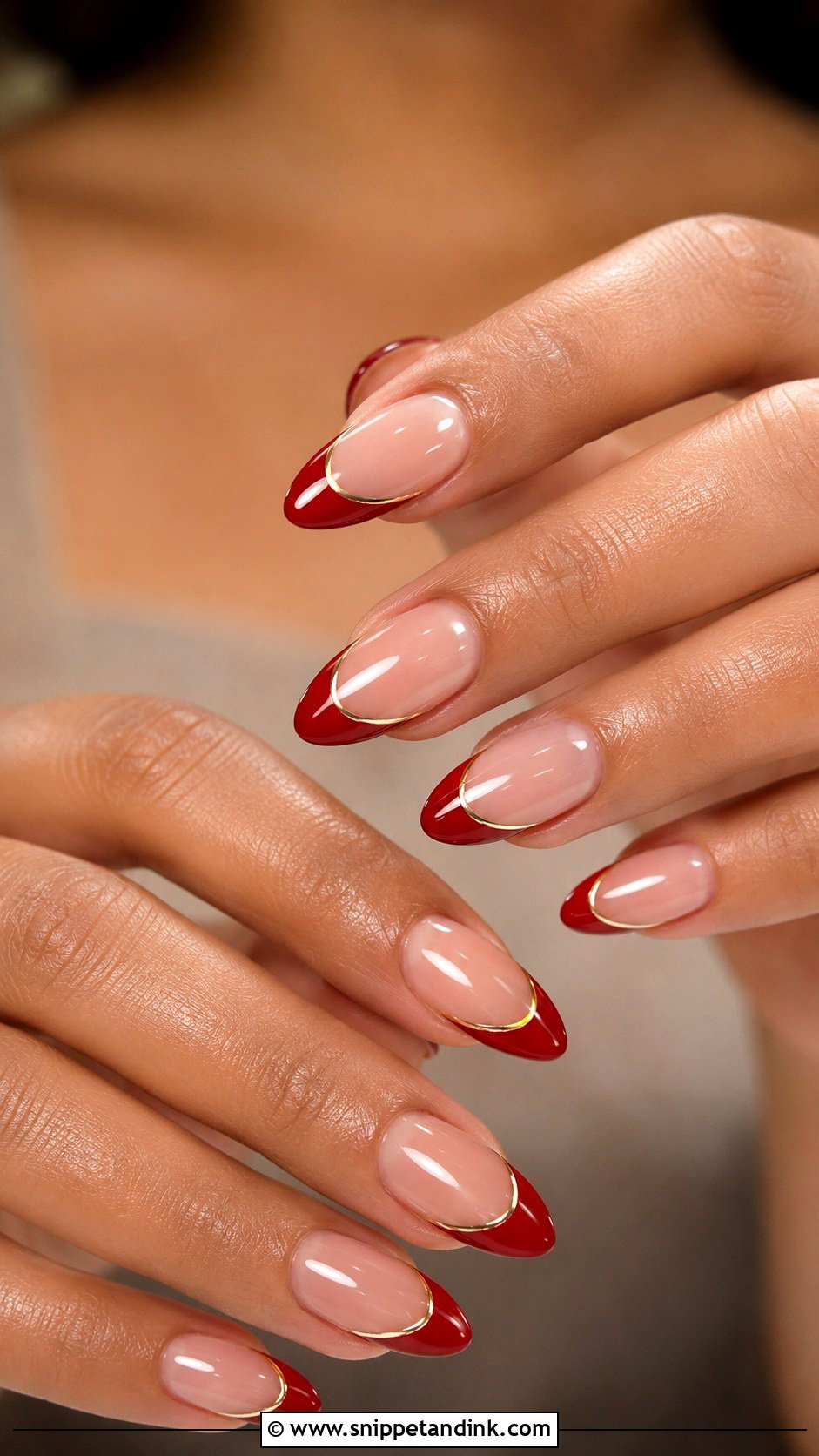 Red French Tip Indian Bridal Nails - Snippet and Ink - 20 Indian Bride Wedding Nails