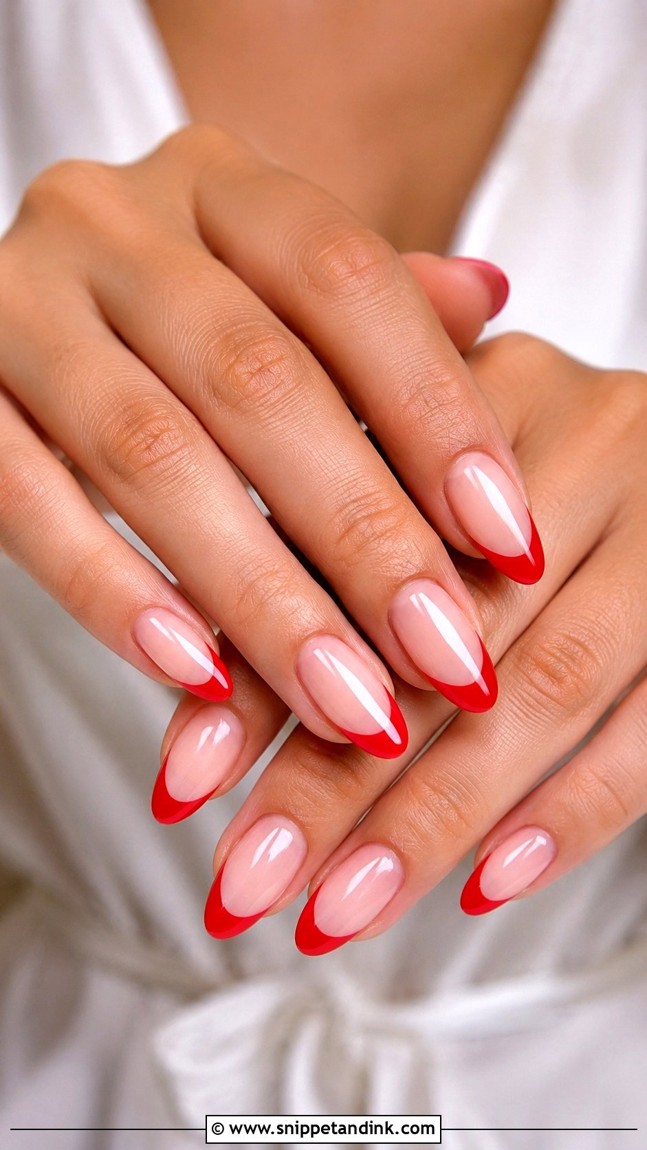 Red French Tip Wedding Nails - Snippet and Ink - 20 Red Nails Wedding Brides
