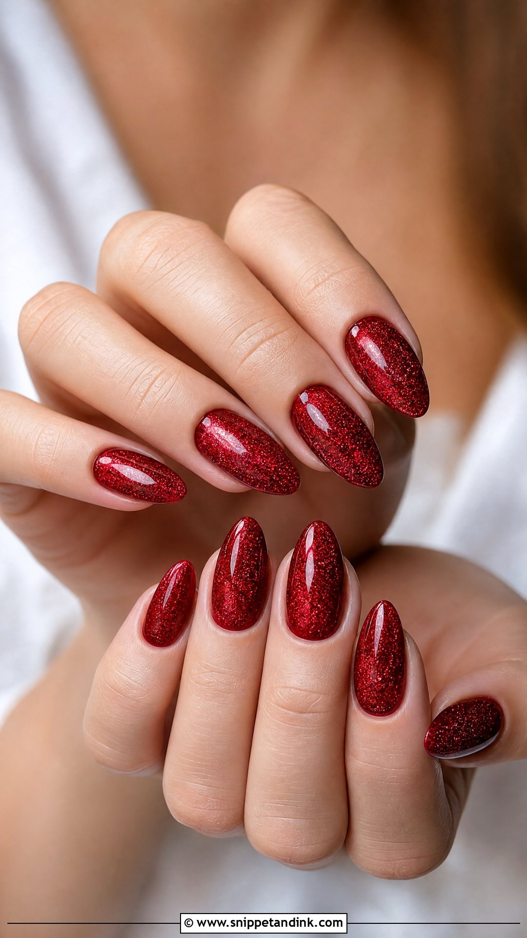 Red Glitter Bridal Nails - Snippet and Ink - 25 Red Bridal Wedding Nails
