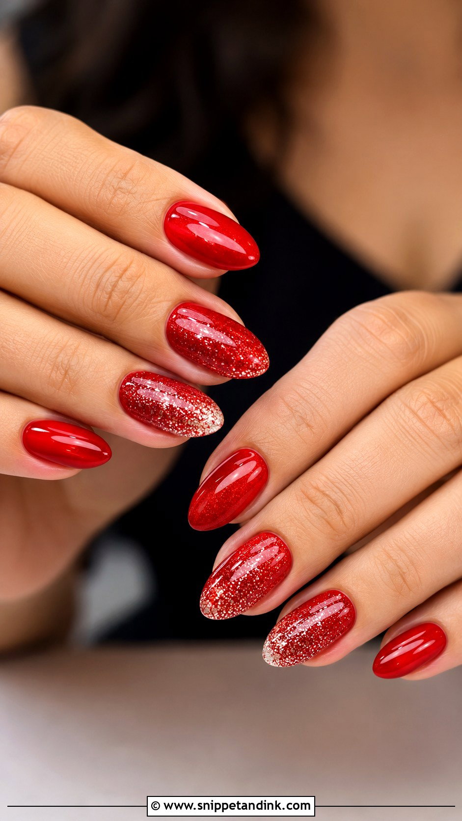 Red Glitter Bridal Nails - Snippet and Ink - 20 Red Bridal Nail Art Ideas