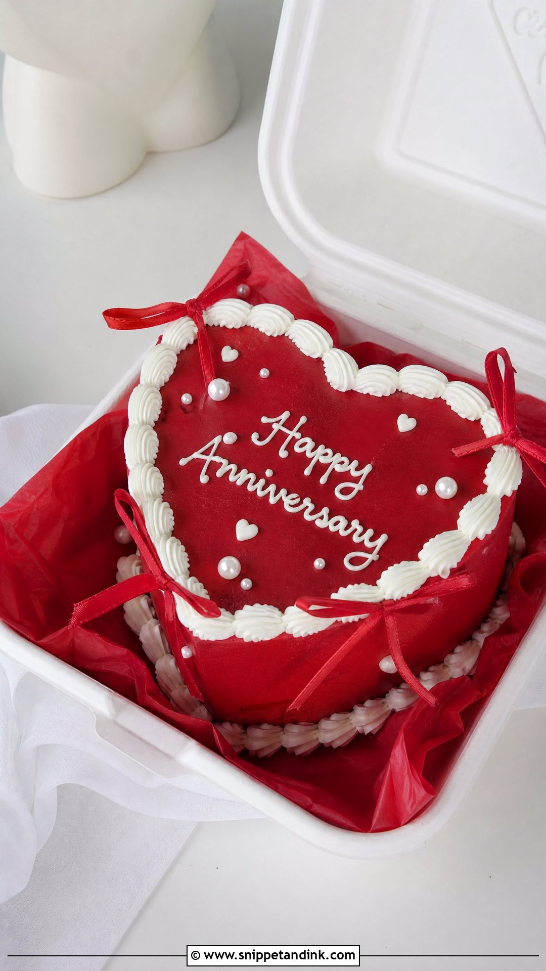 Red Heart Anniversary Bento Cake - Snippet and Ink - 30 Anniversary Bento Cake Ideas