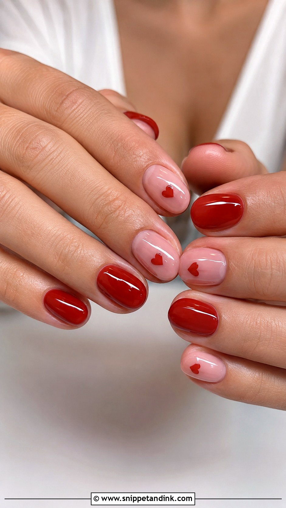 Red Heart Wedding Nails - Snippet and Ink - 20 Classy Red Wedding Nail Art Designs