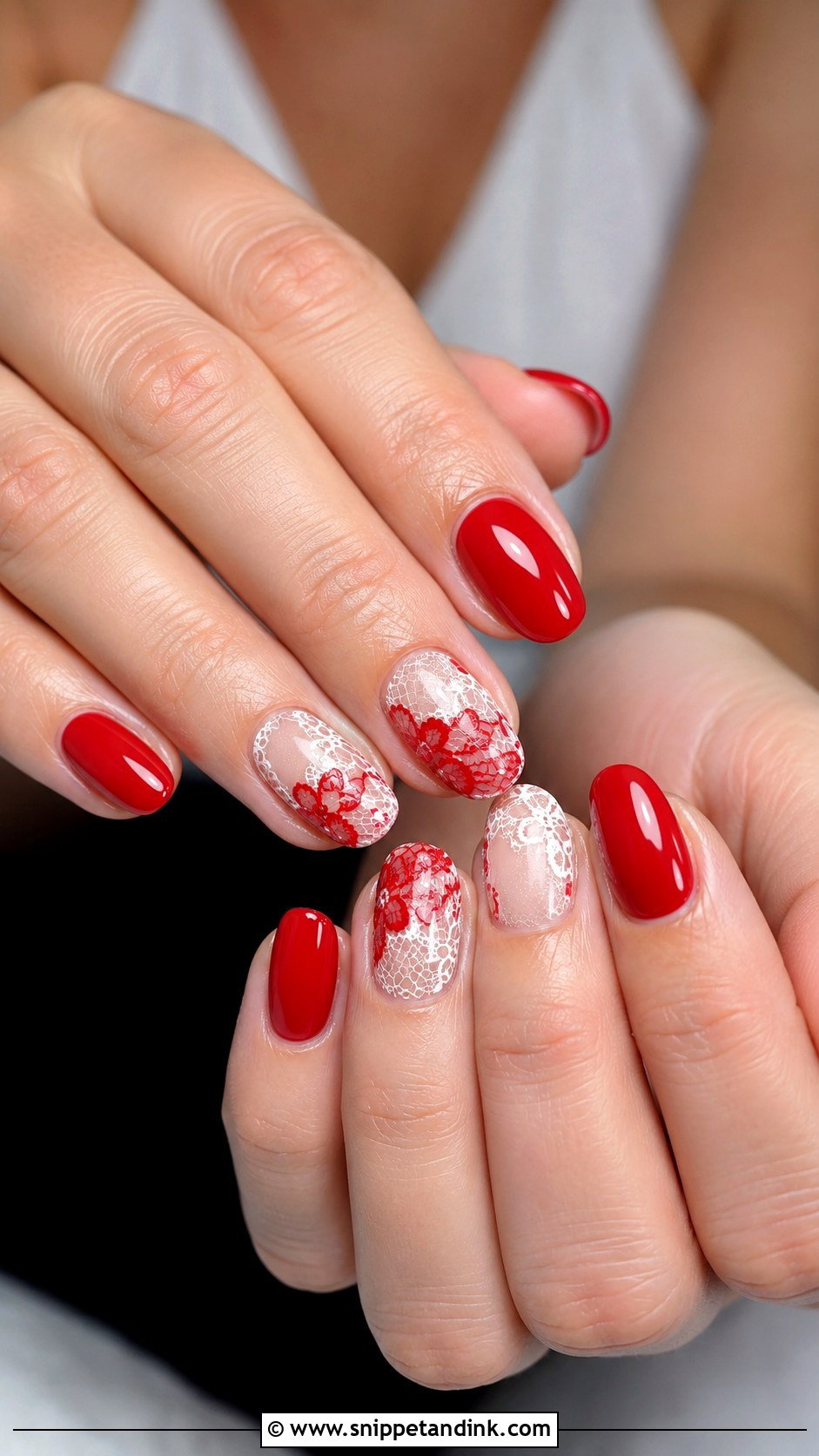 Red Lace Wedding Nails - Snippet and Ink - 20 Red Nails for Wedding