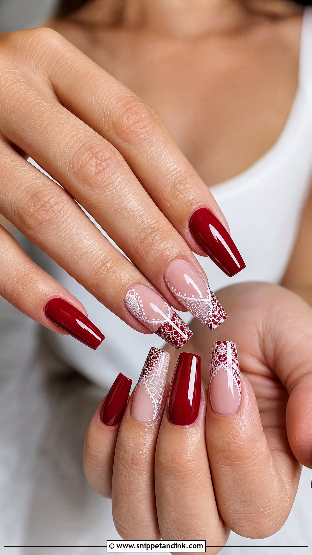 Red Lace Wedding Nails - Snippet and Ink - 25 Red Wedding Nails