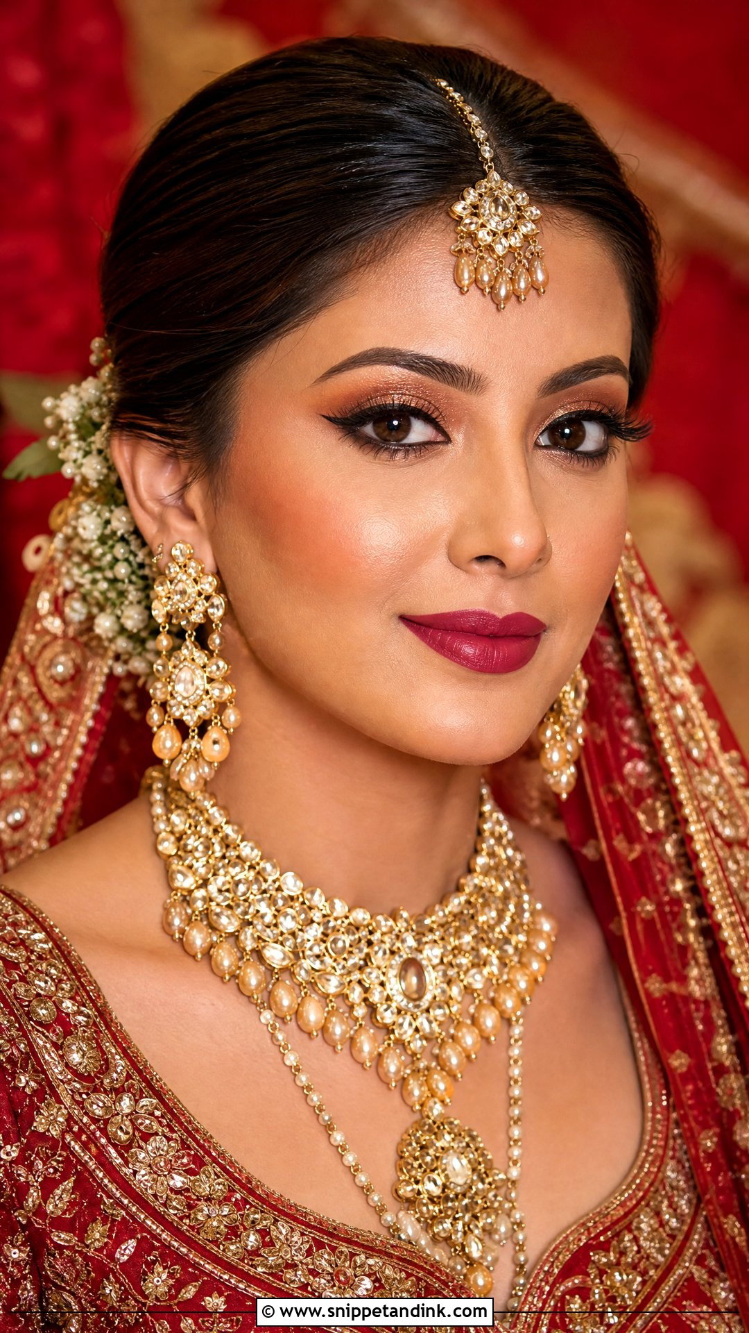 Red Lehenga Bridal Makeup - Snippet and Ink - 25 Indian Wedding Bridal Makeup Ideas