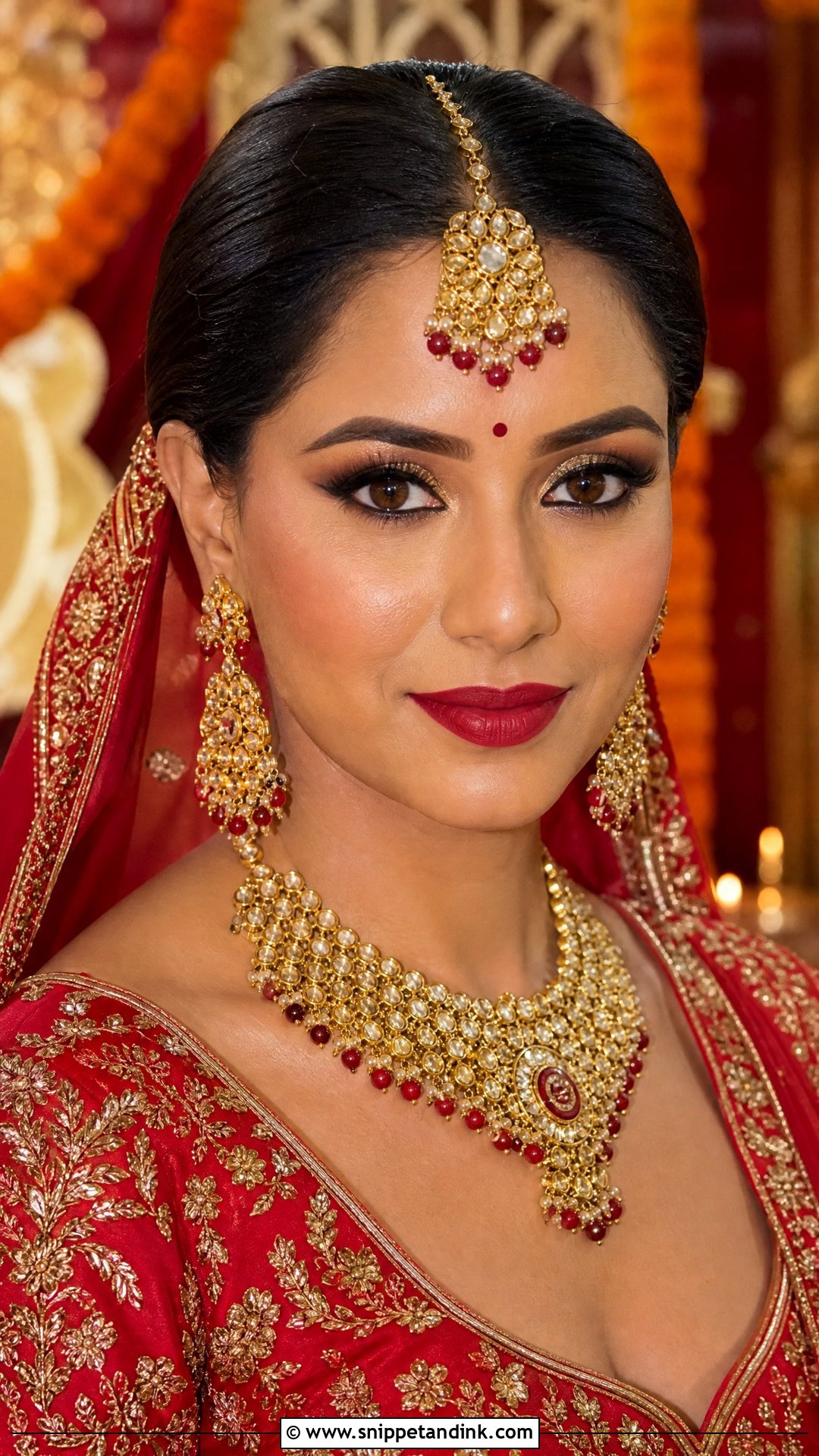 Red Lehenga Bridal Makeup - Snippet and Ink - 30 Indian Bridal Makeup Ideas