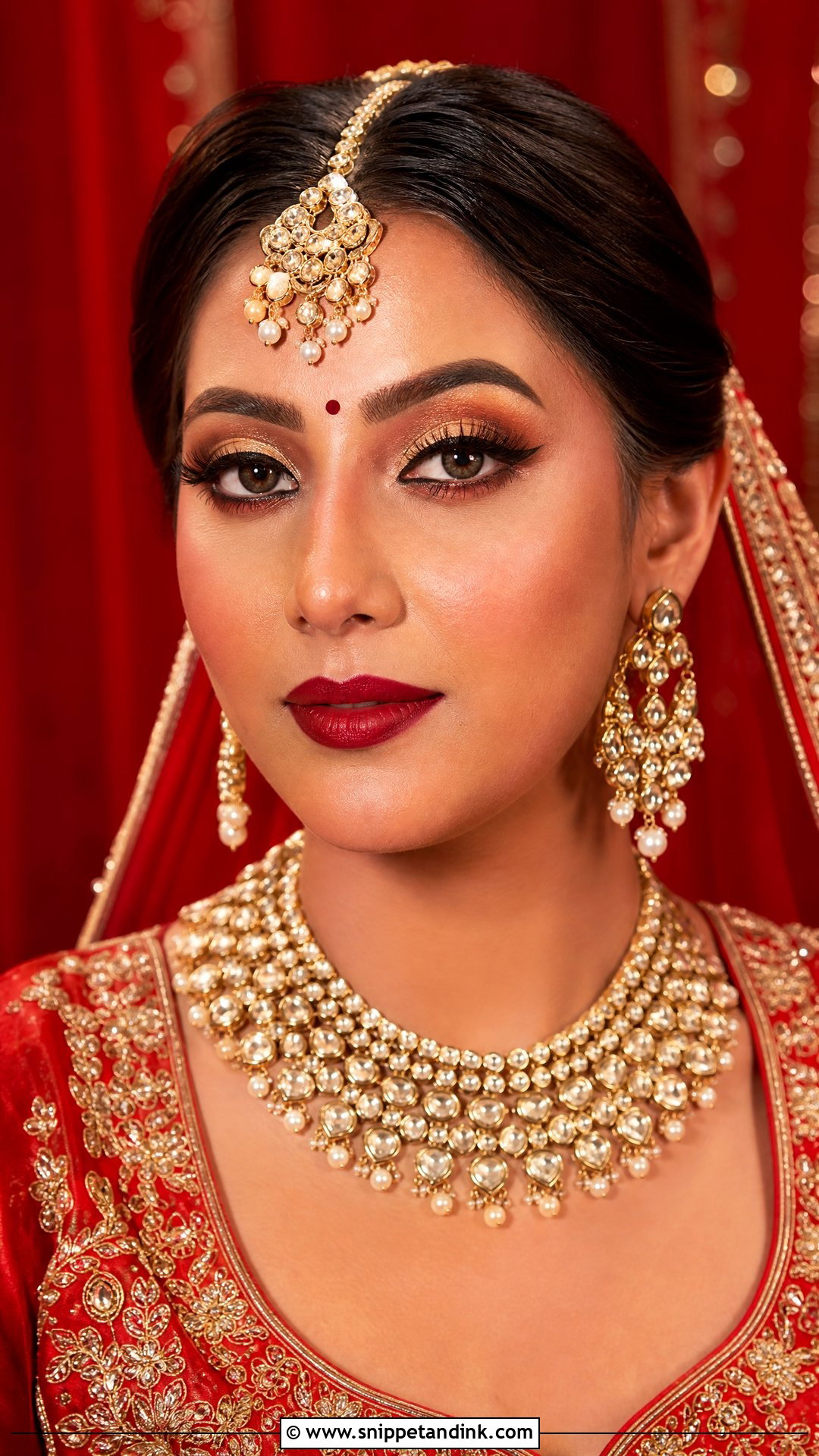 Red Lehenga Indian Bridal HD Makeup - Snippet and Ink - 25 Indian Bridal HD Makeup Looks