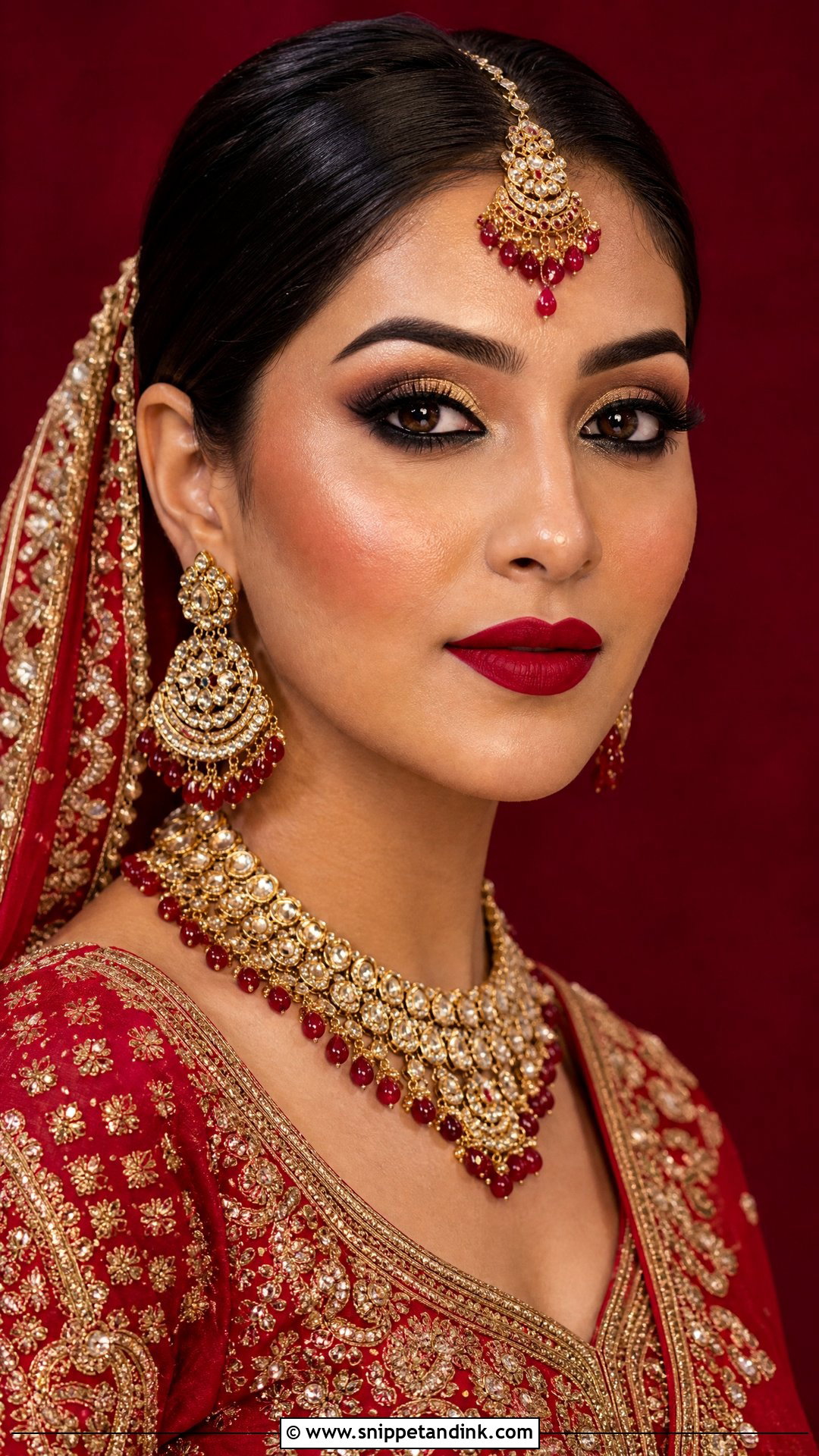 Red Lehenga Punjabi Bridal Makeup - Snippet and Ink - 20 Punjabi Bridal Makeup Ideas