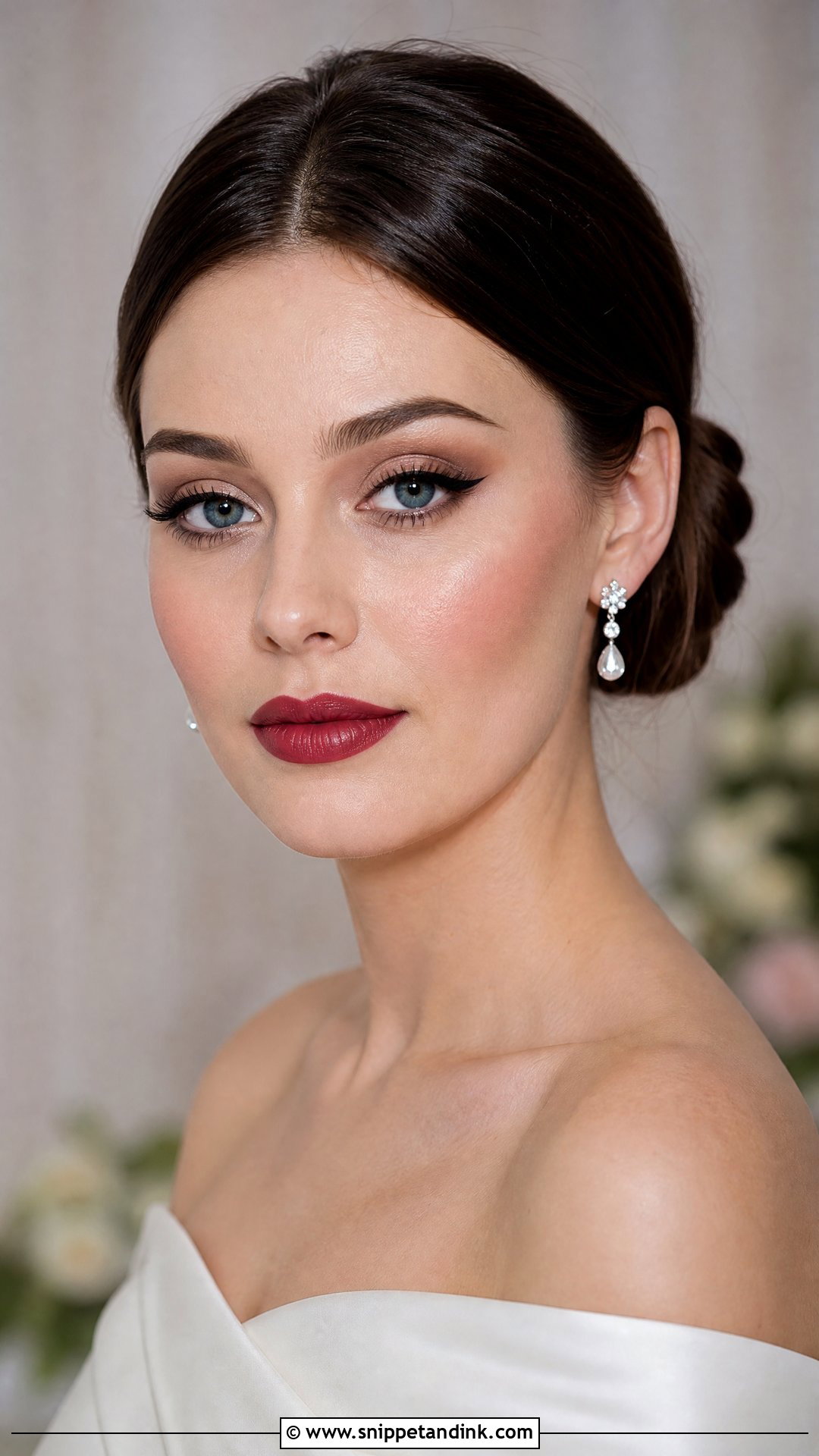 Red Lip Alternative Wedding Makeup - Snippet and Ink - 25 Alternative Wedding Makeup Ideas