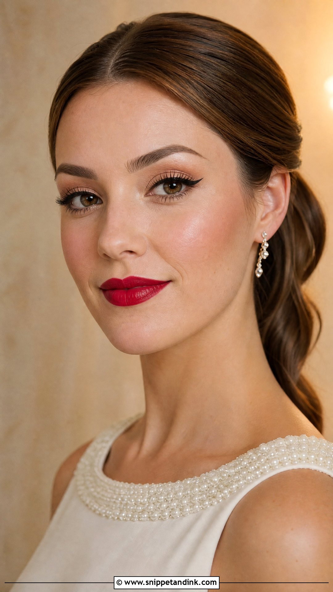 Red Lip And Winged Liner Wedding Makeup - Snippet and Ink - 20 Wedding Makeup Red Lips